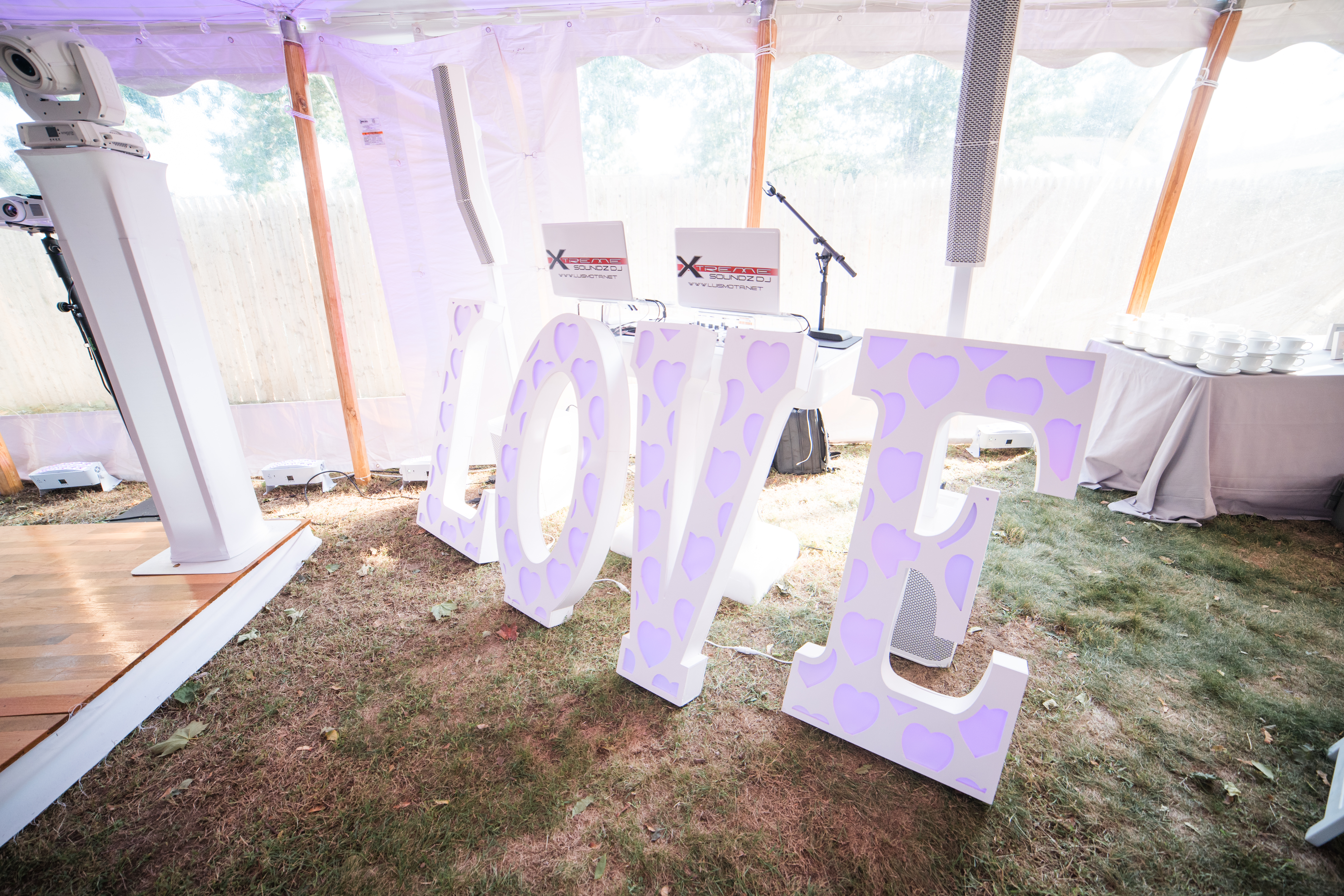 Love spelled out at wedding