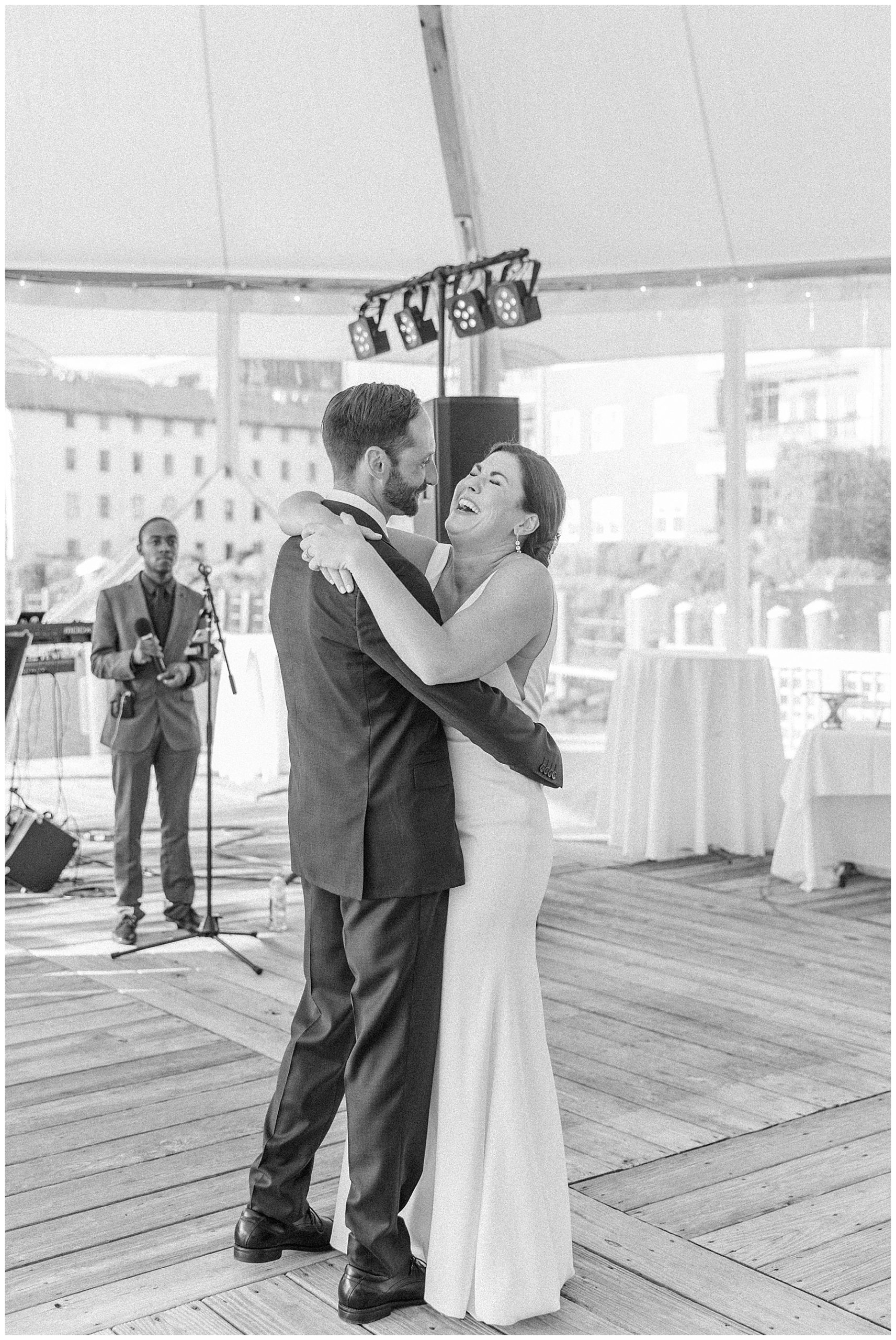 Husband + Wife share first dance at RI wedding reception by Stephanie Berenson Photography