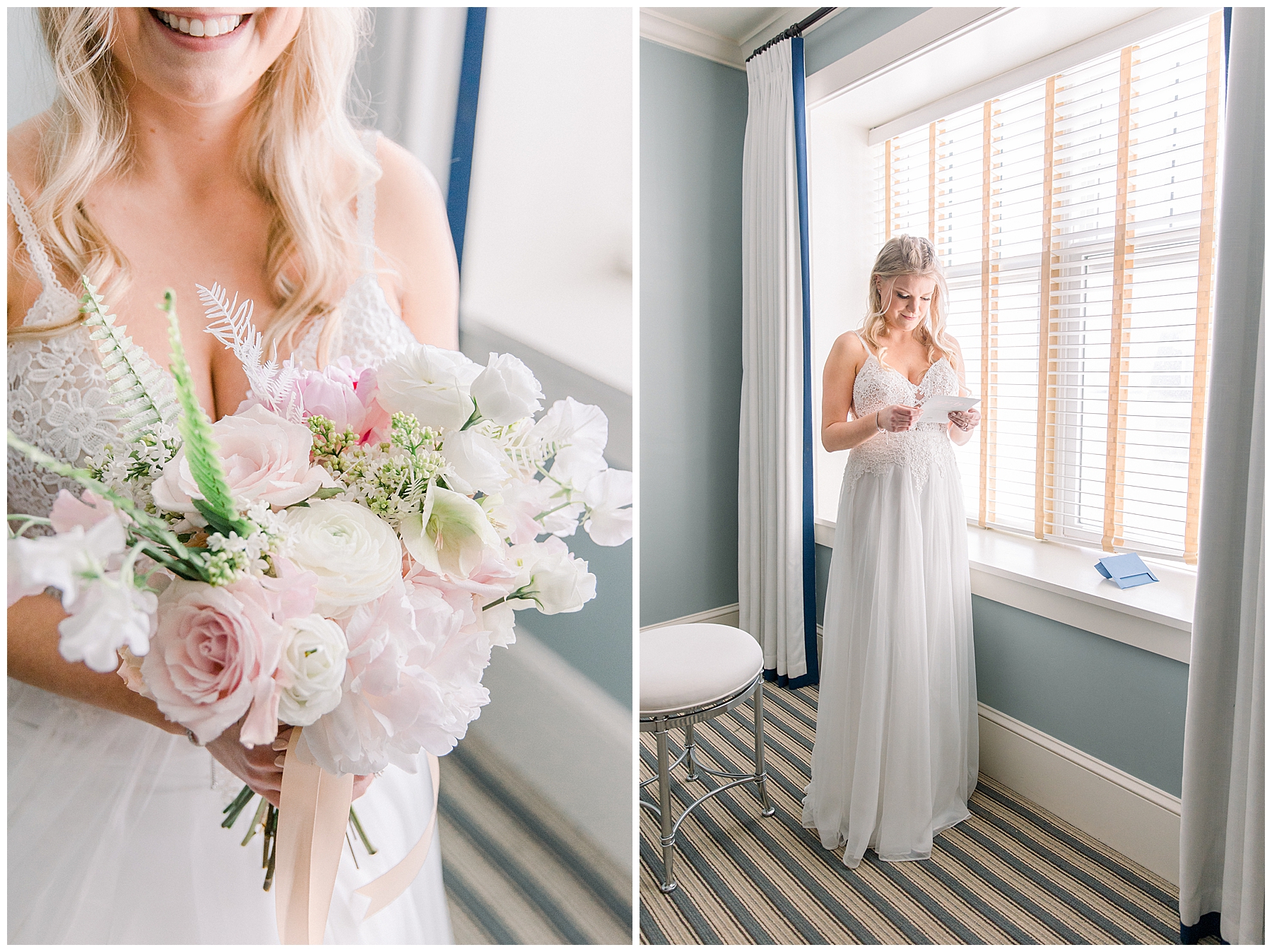 Bride details- wedding dress and flower bouquet