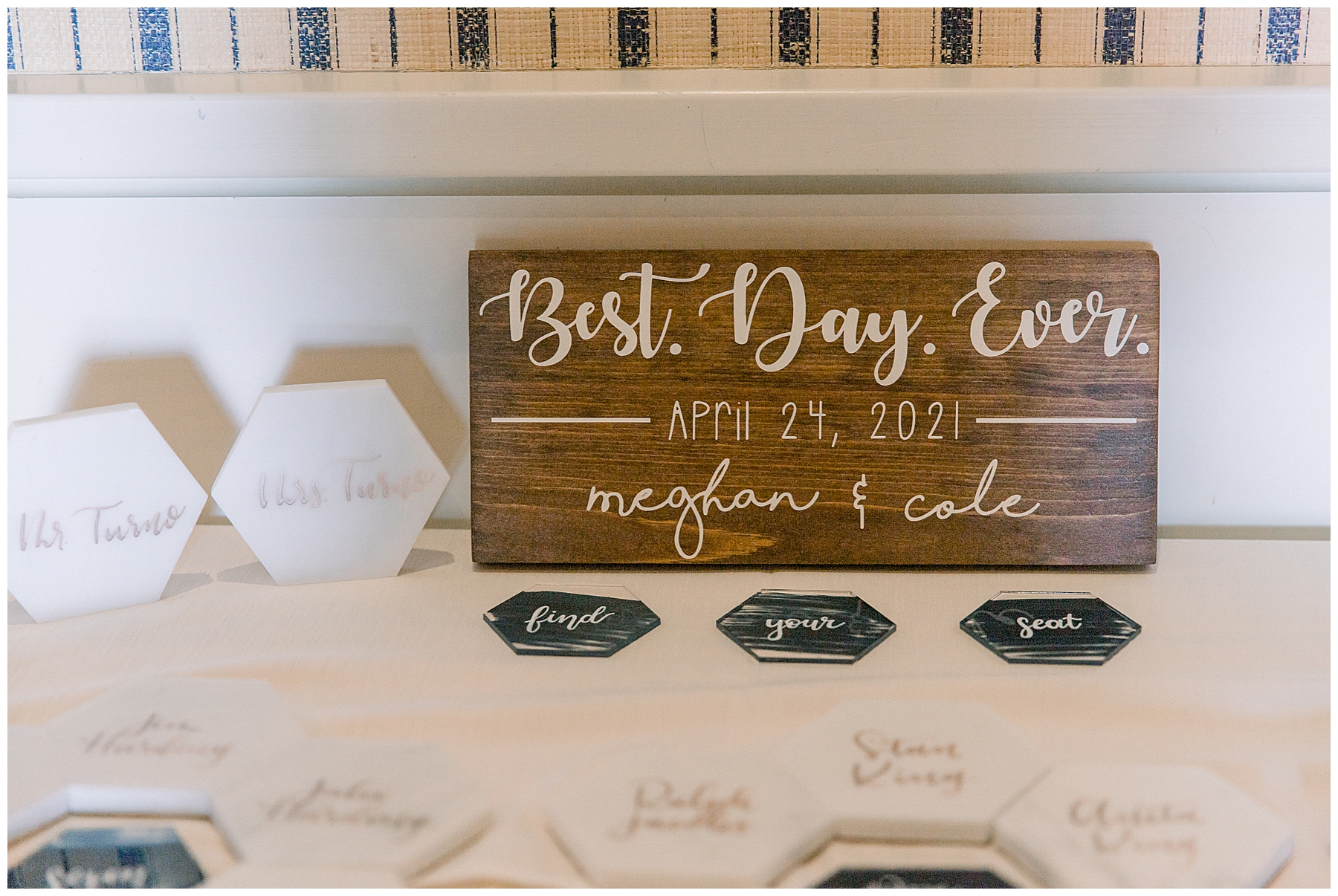 wedding day sign-Best day ever with wedding date and names
