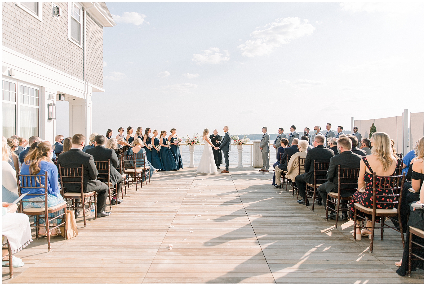 wedding ceremony at The Beauport Hotel on the ocean in Gloucester MA