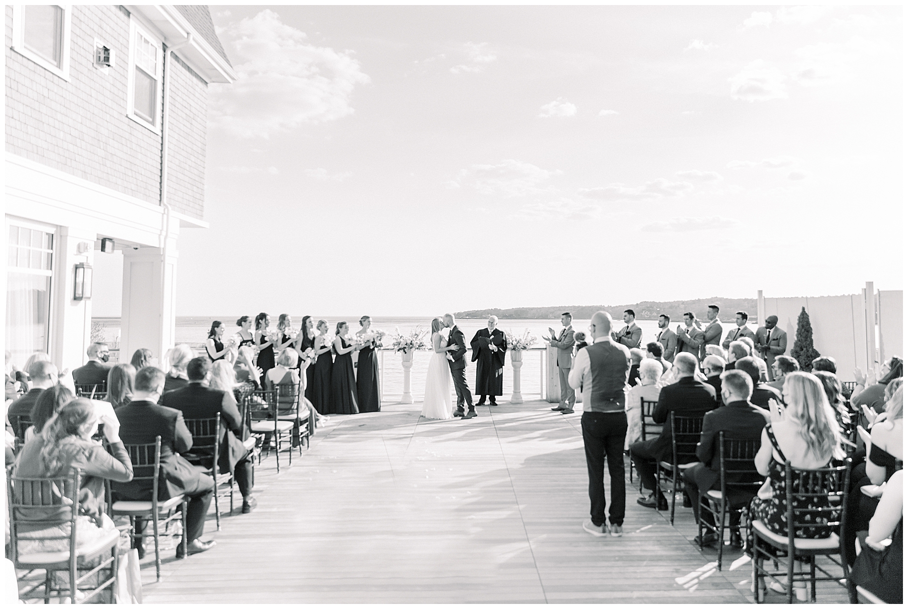 wedding ceremony at The Beauport Hotel on the ocean in Gloucester MA