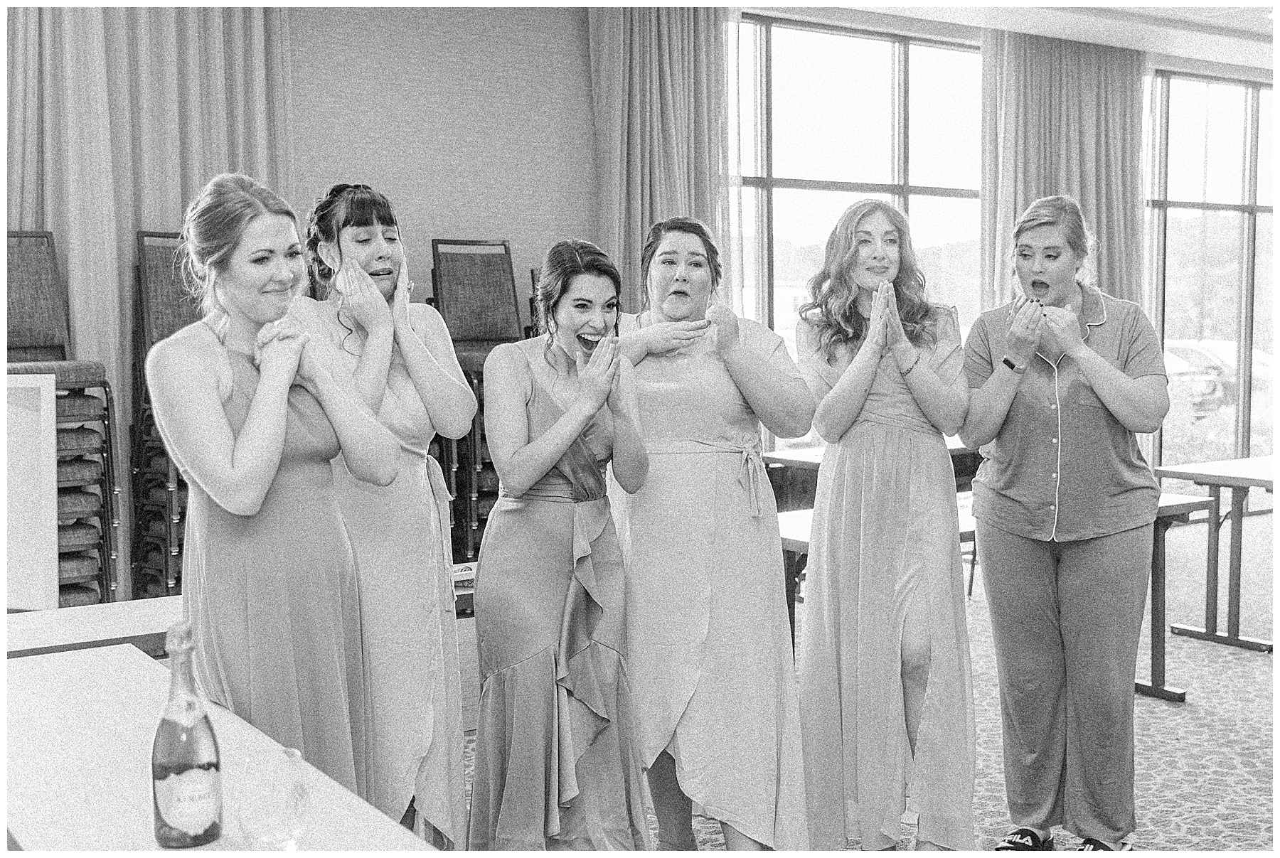 bridesmaids react to seeing bride the first time