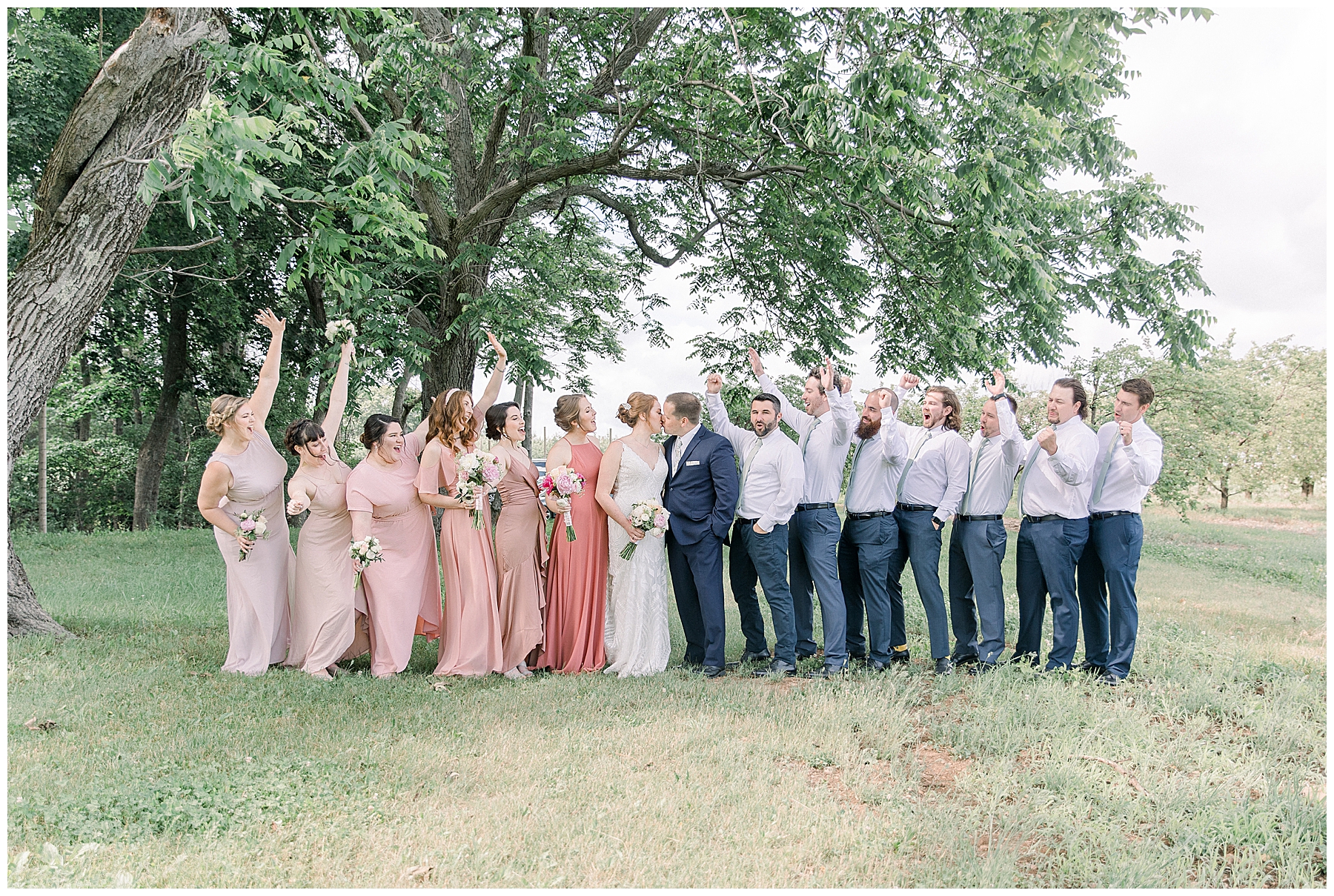 bridal party at Rogers Orchards Connecticut Wedding by Stephanie Berenson Photography