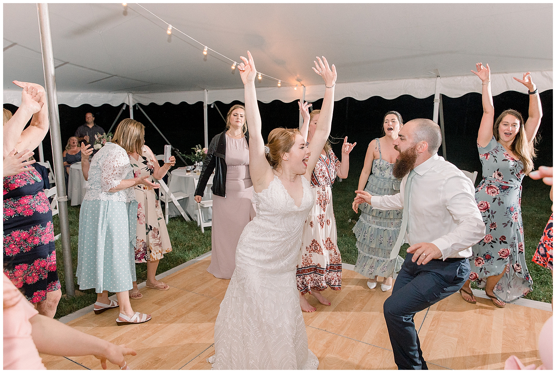 bride dances during CT wedding reception 