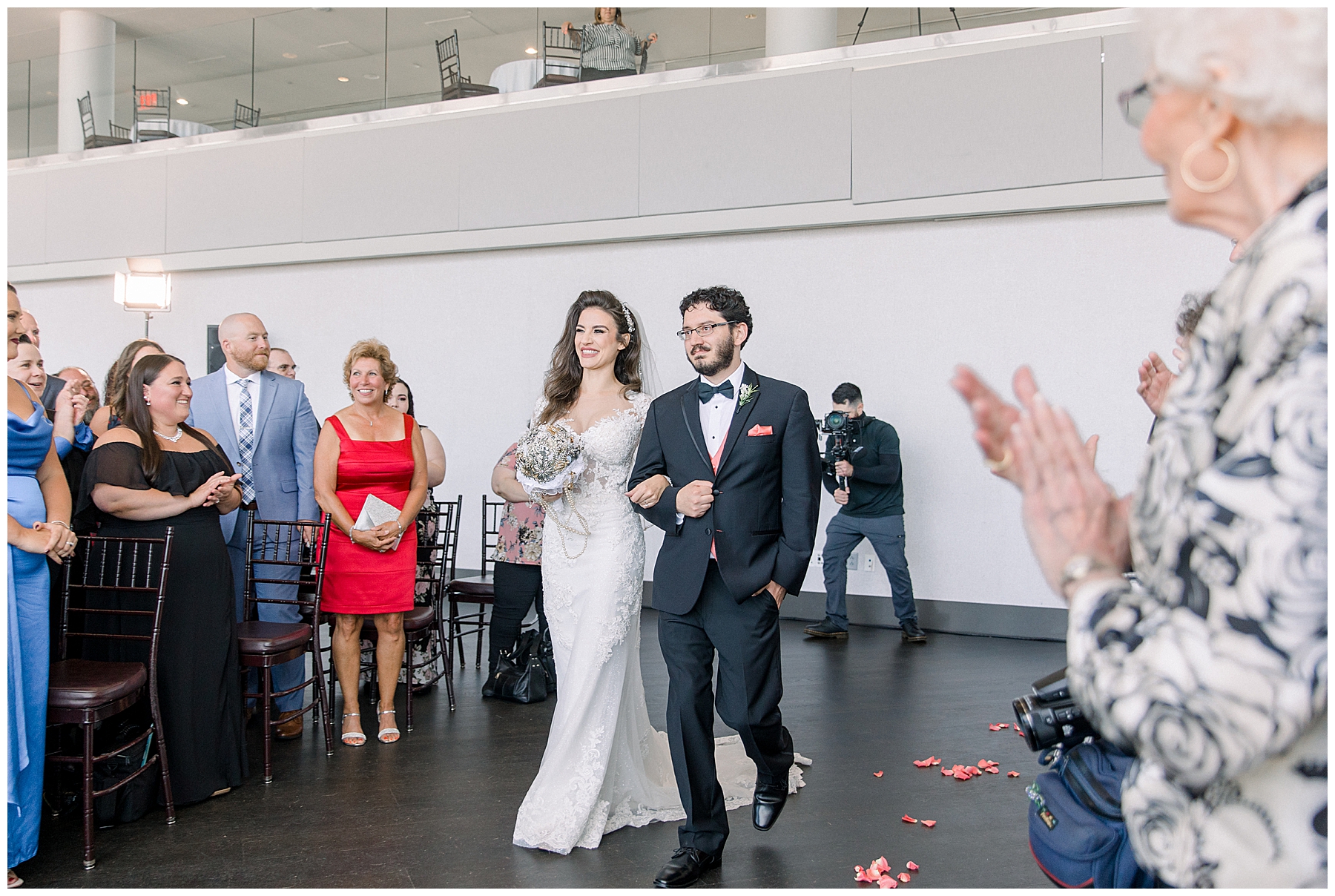 bride walks down aisle to future husband