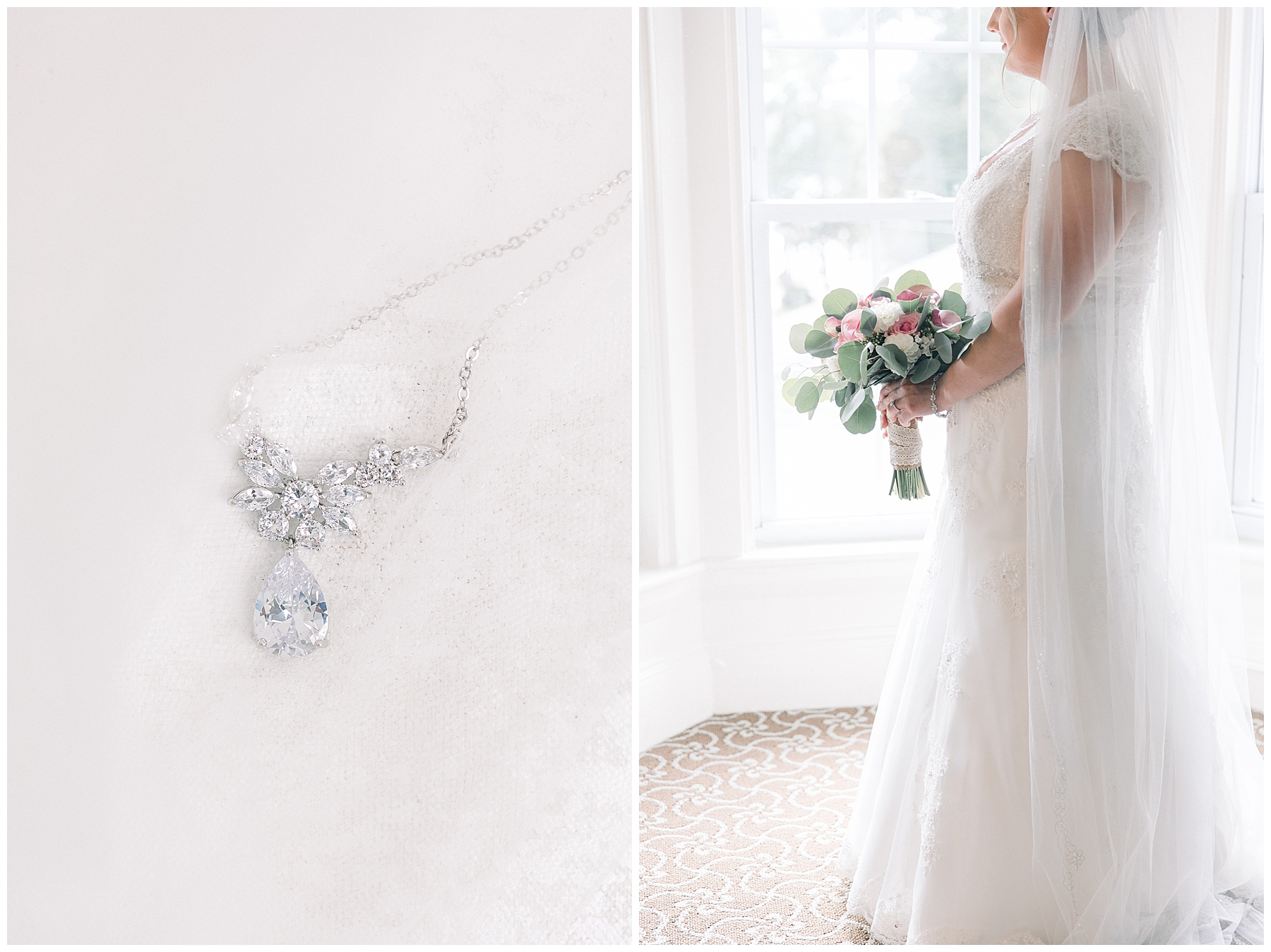 wedding jewelry and bouquet