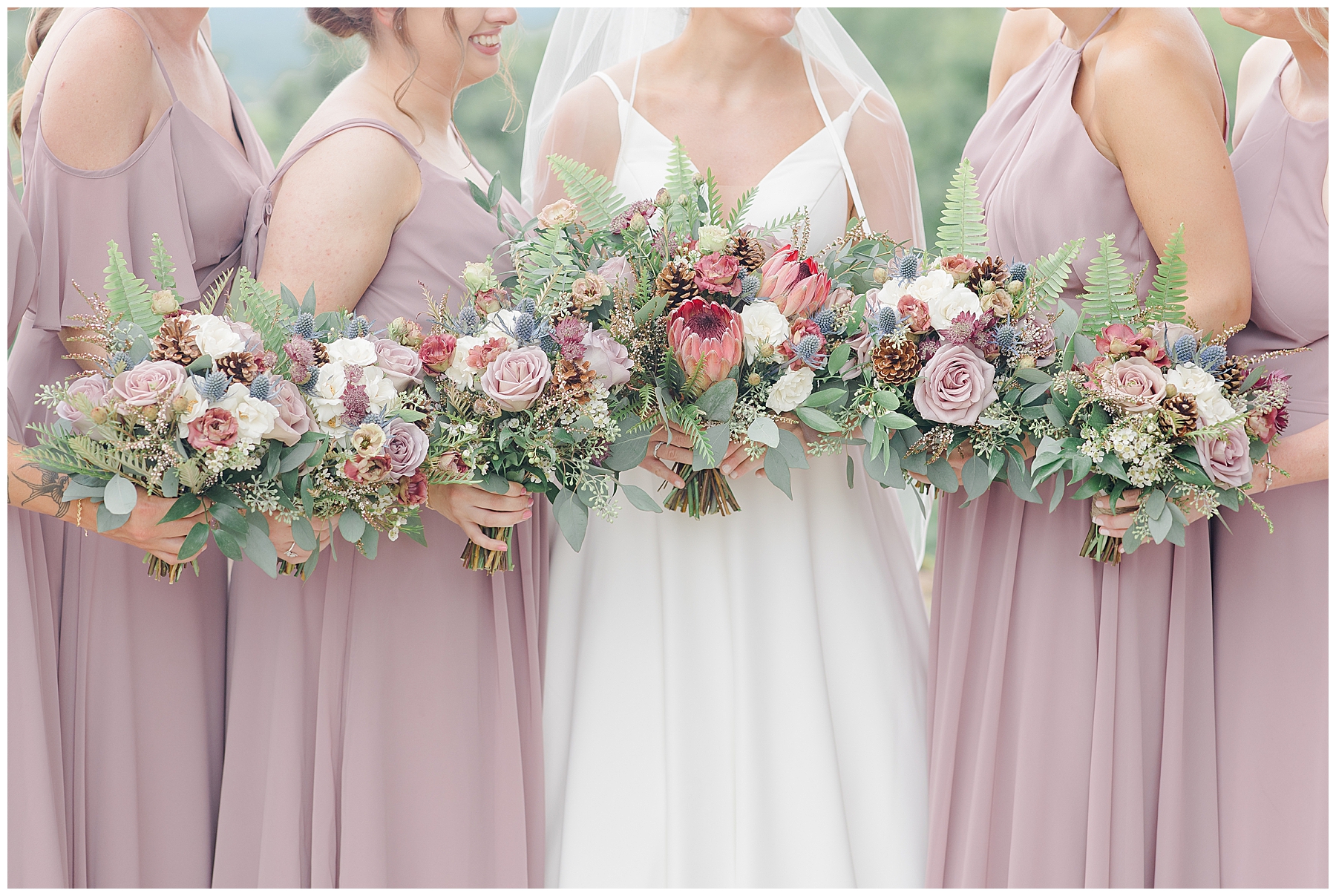 flower bouquets from rustic wedding