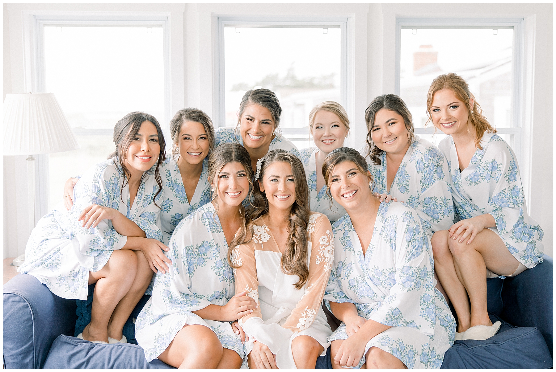 bride and bridesmaids getting ready for Shining Tides Wedding
