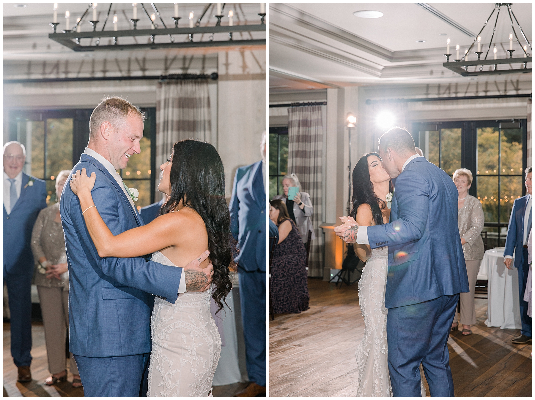 newlyweds share first dance at VT wedding reception