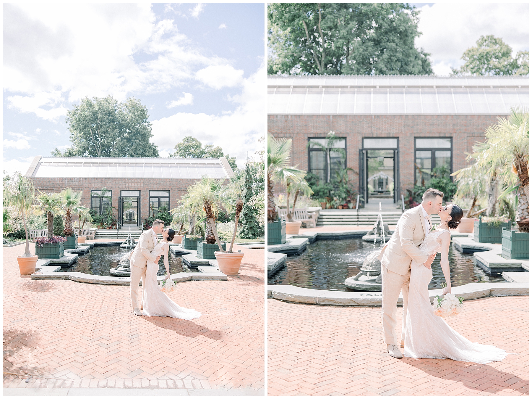couple in gorgeous garden space at Tower Hill Botanic Garden in MA