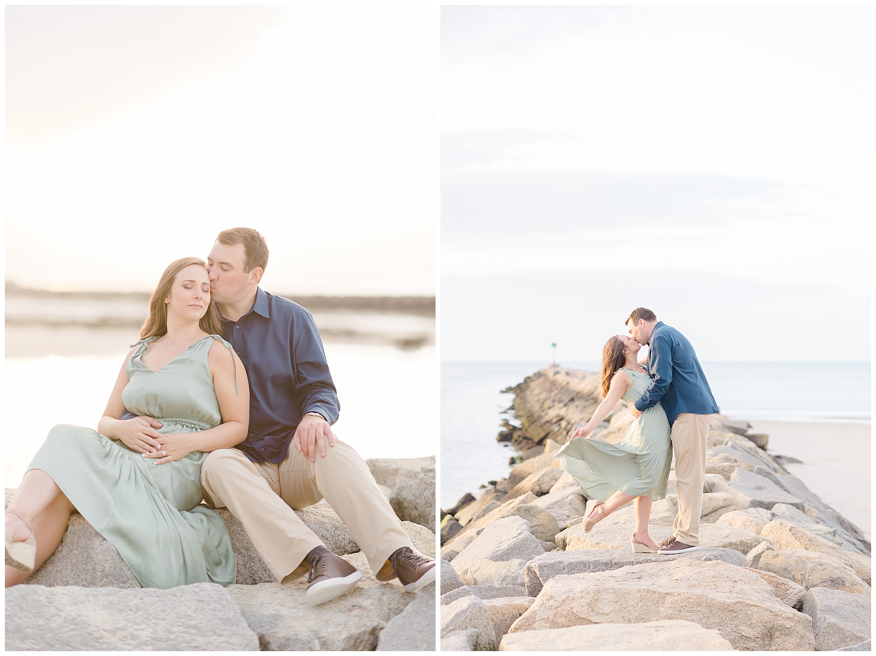 engaged couple at Cape Cod MA during Engagement session