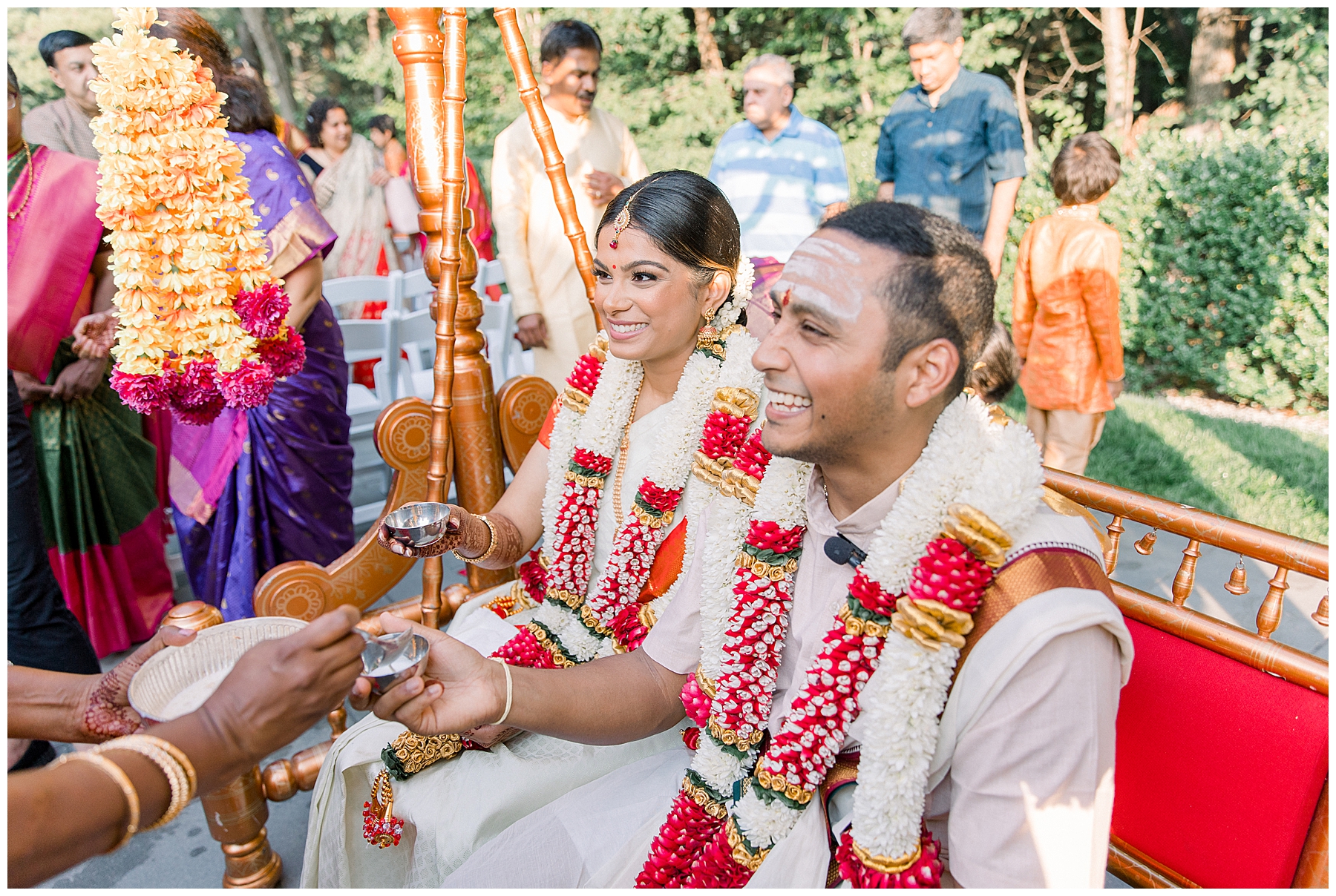 bride and groom during traditional south indian wedding ceremony