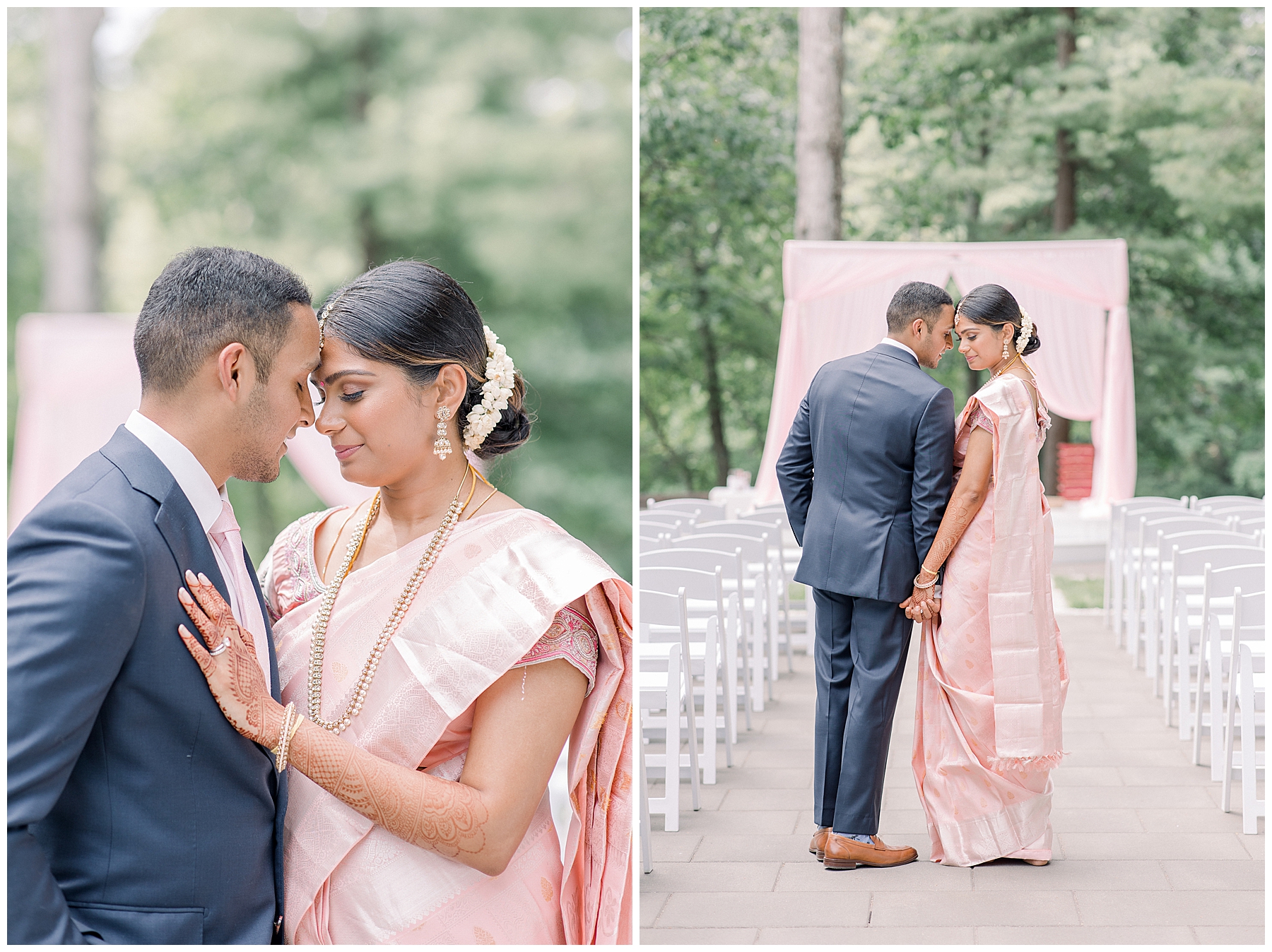 bride leans into groom during portraits