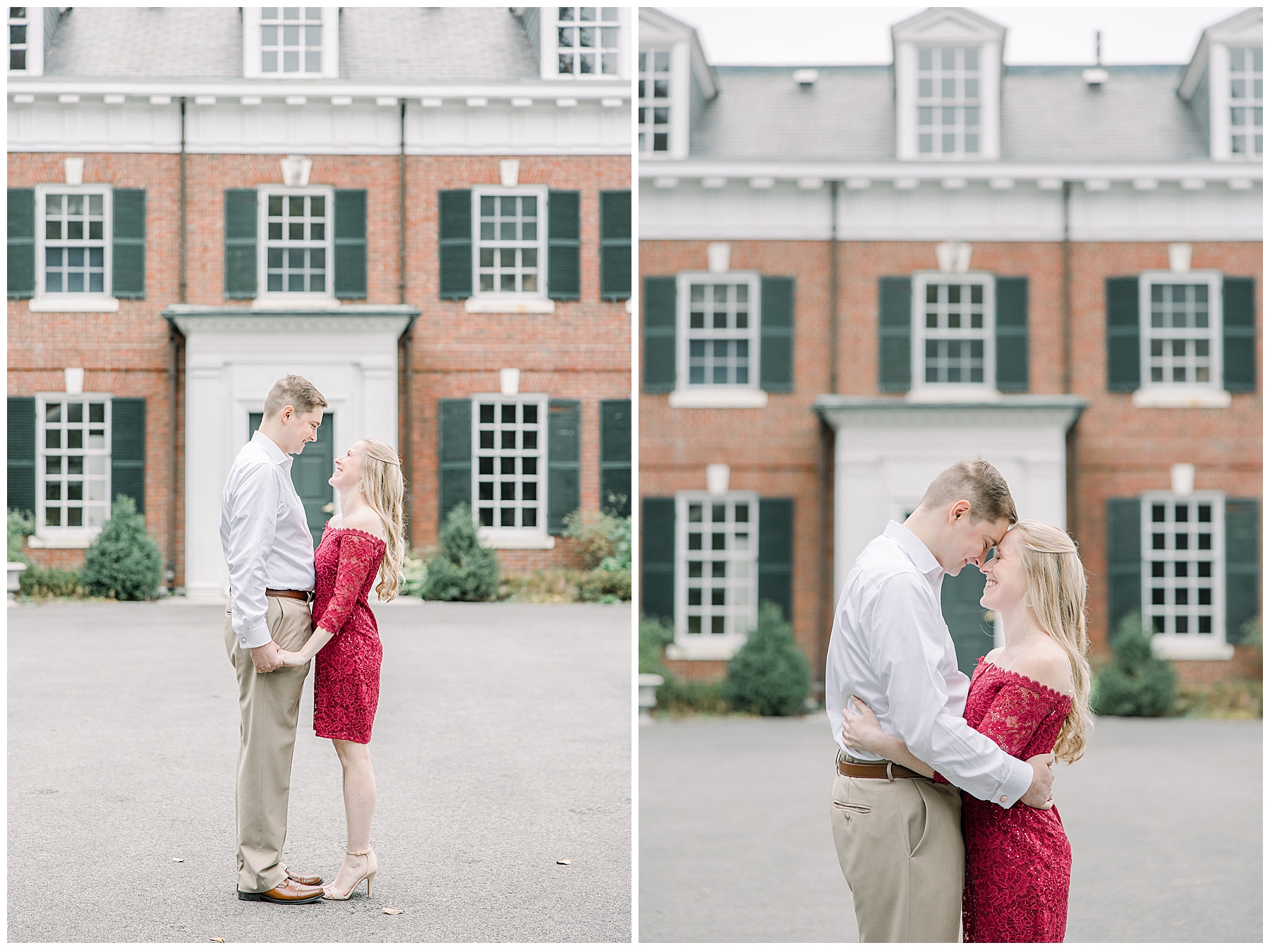 couple hug during engagement session