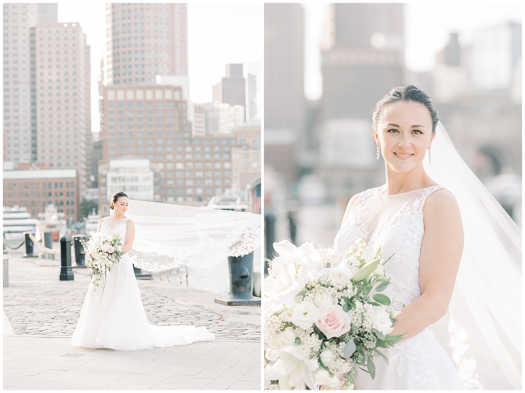 bridal portraits from Boston Marriott Long Wharf Wedding