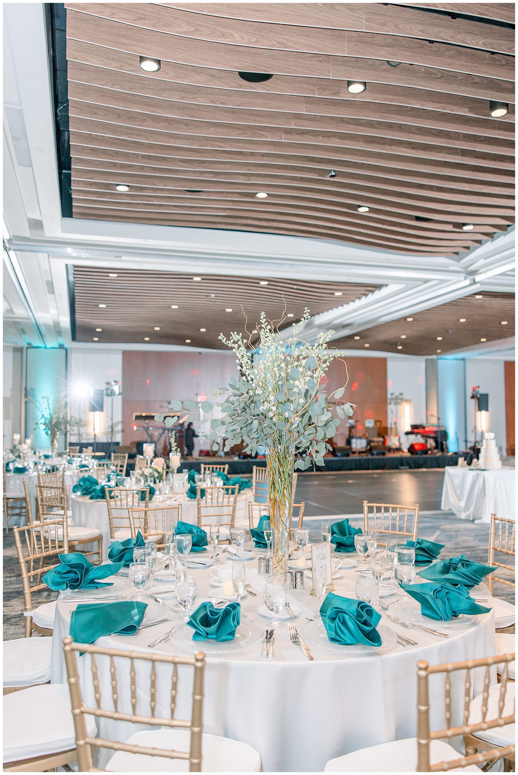 wedding reception and table setting at the Boston Marriott Long Wharf