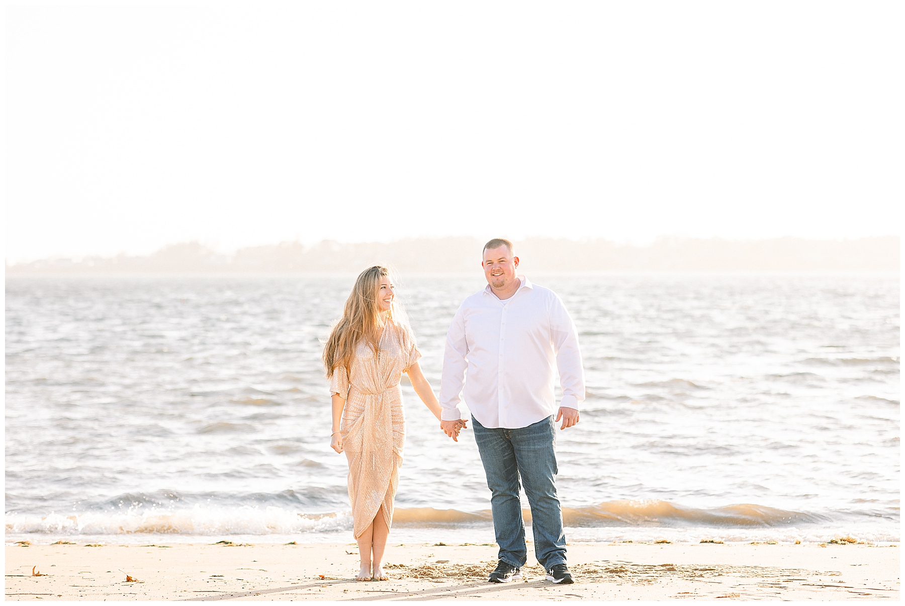 couple holding hands during engagement session
