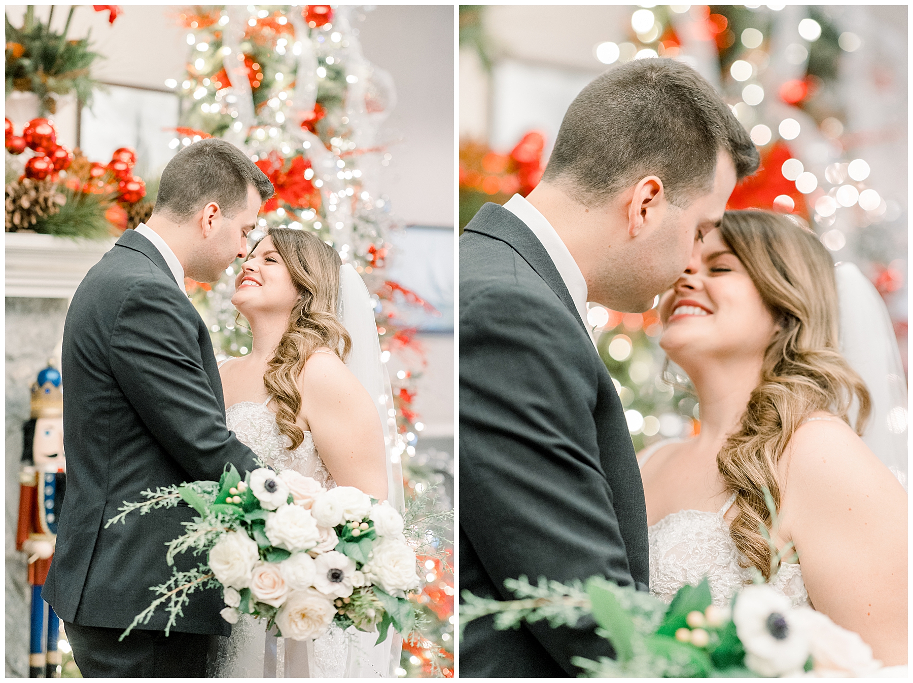 bride and groom share intimate moment before wedding ceremony