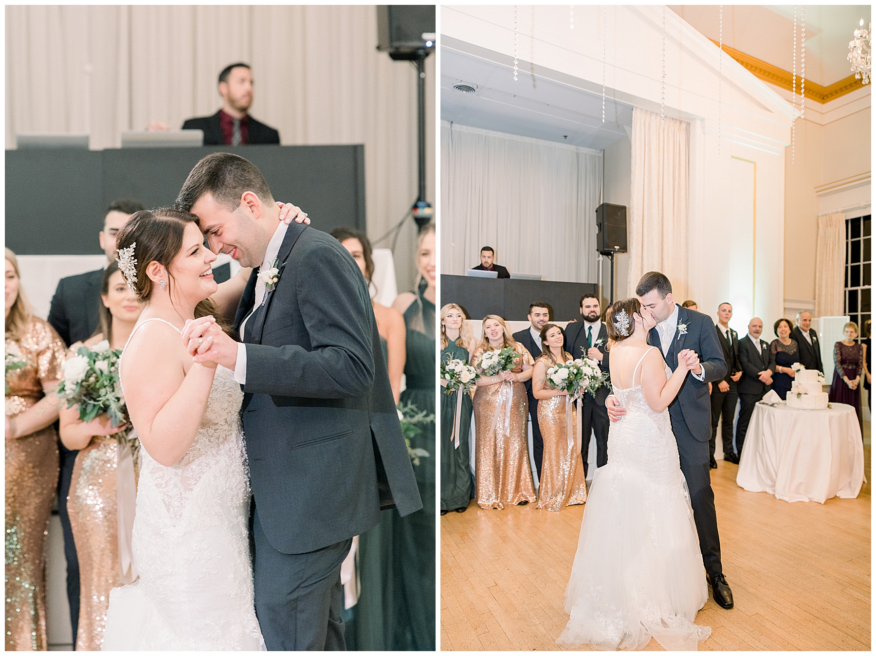 bride and groom have first dance as husband and wife