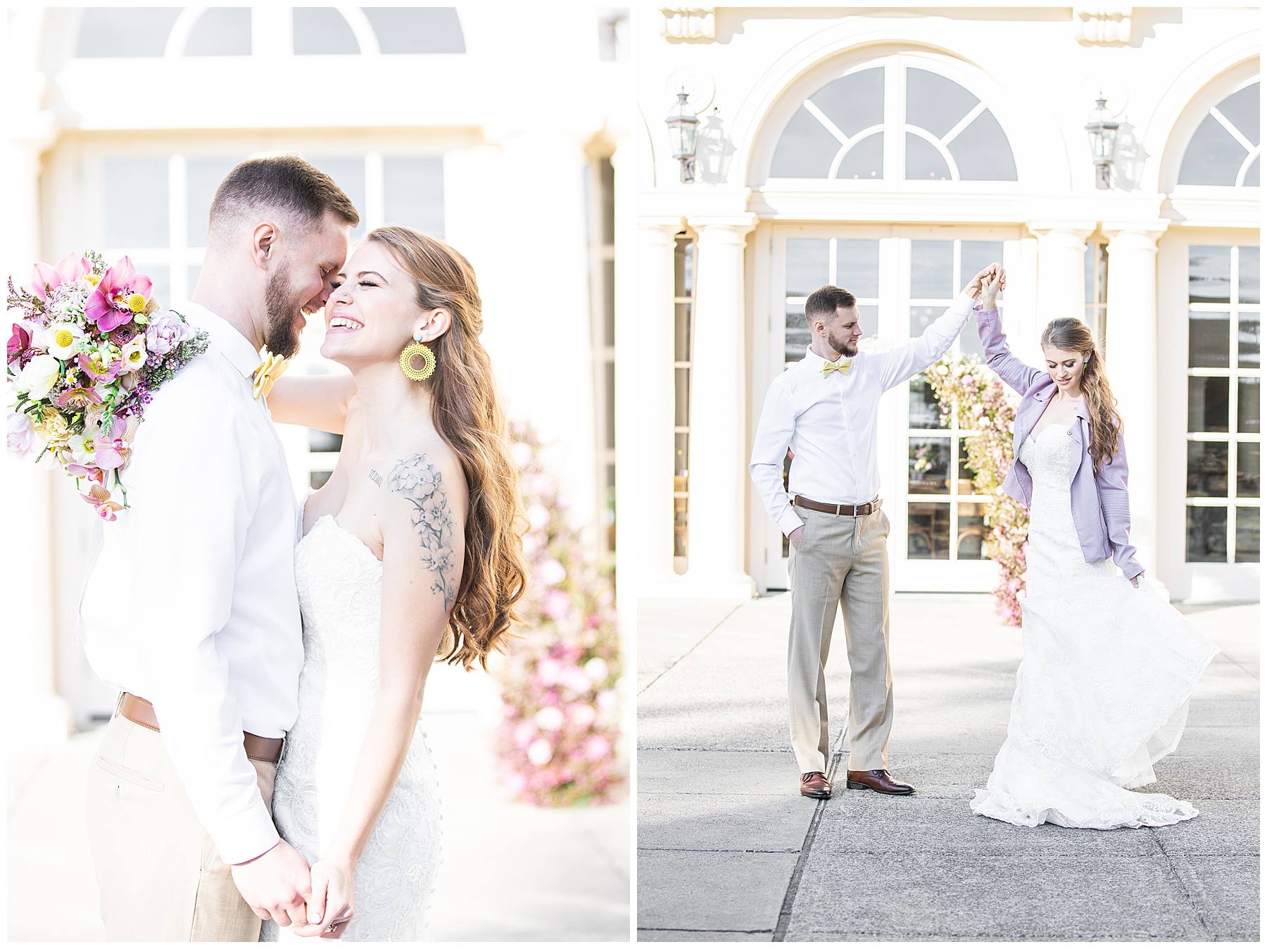 couple outside the Wadsworth Mansion during Wedding editorial