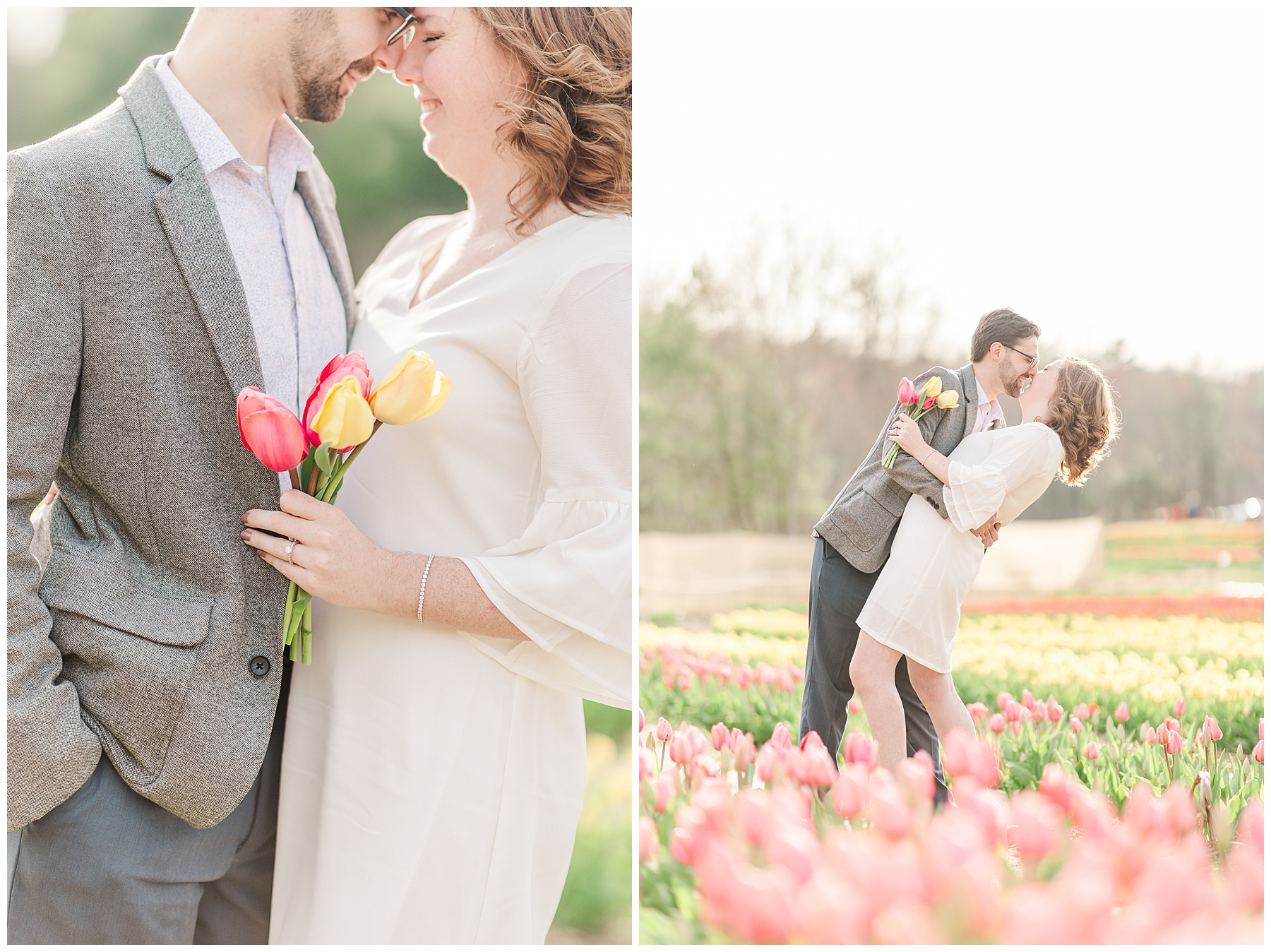candid portraits of couple during engagement session