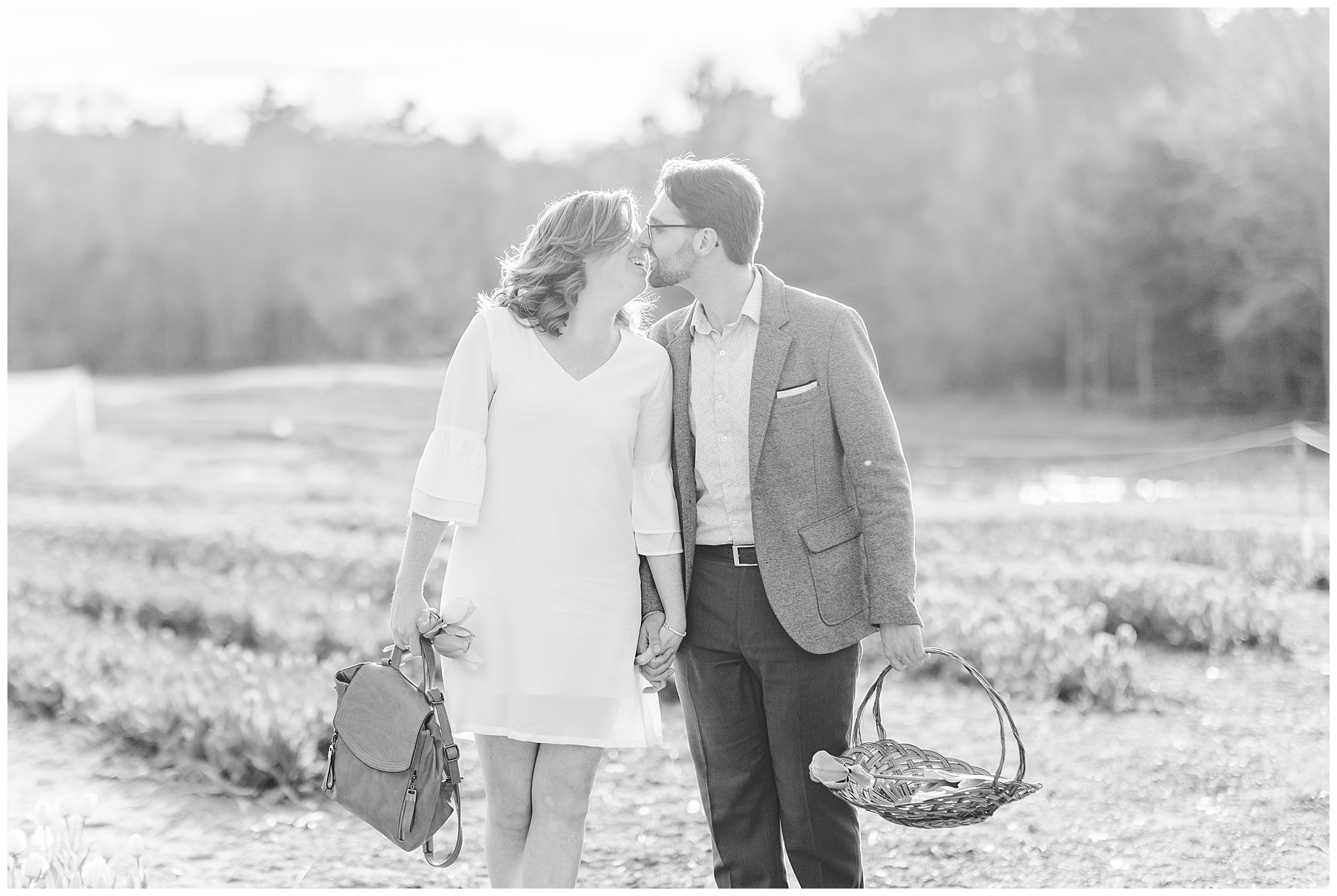 black and white photo from engagement session