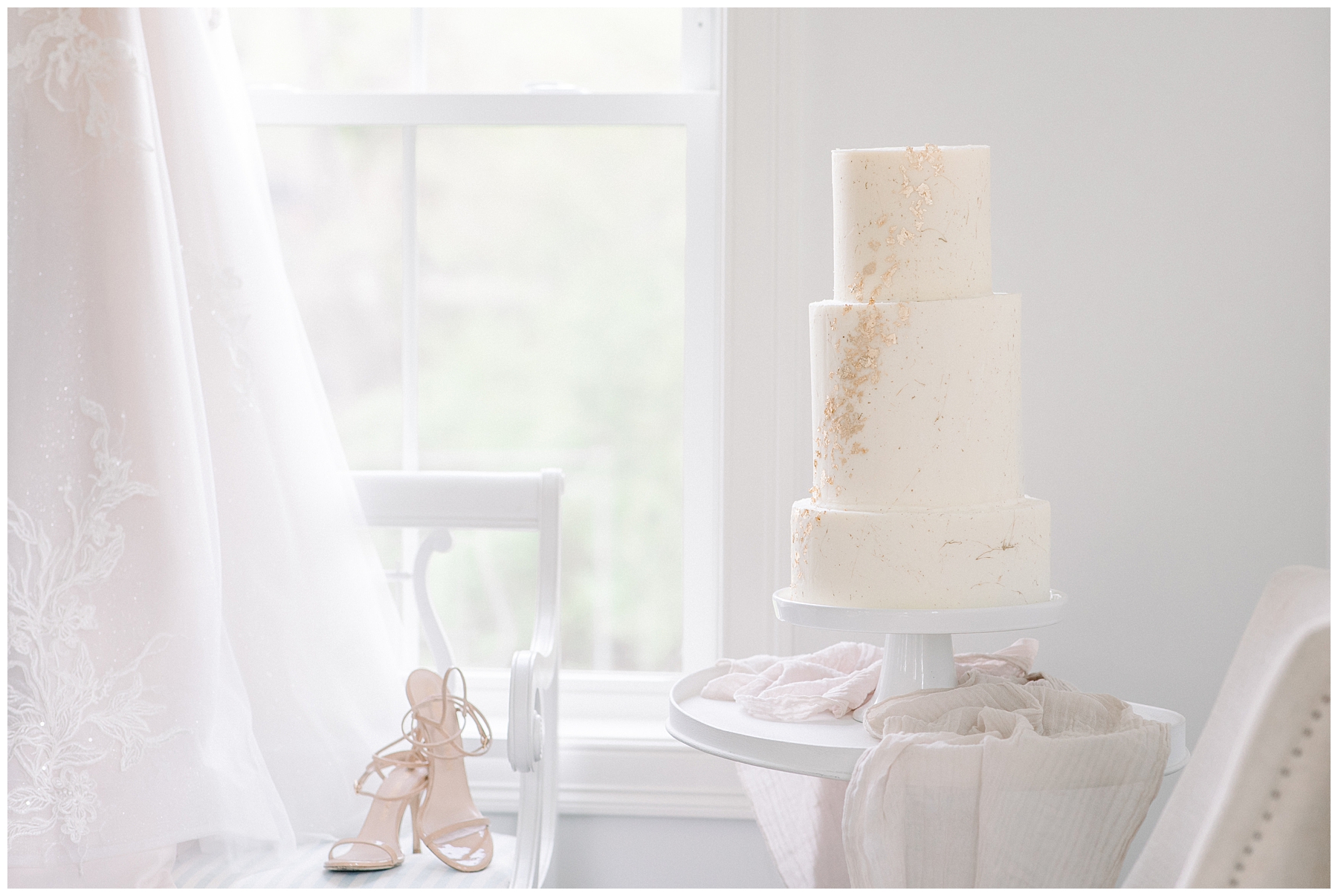 wedding dress and cake from Spring wedding 