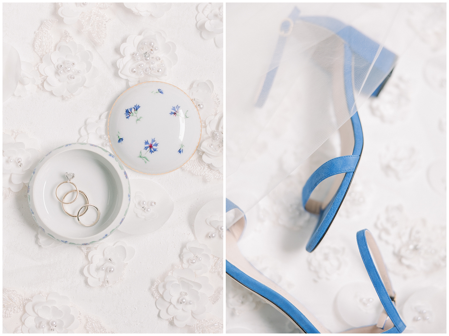 blue shoes and wedding details