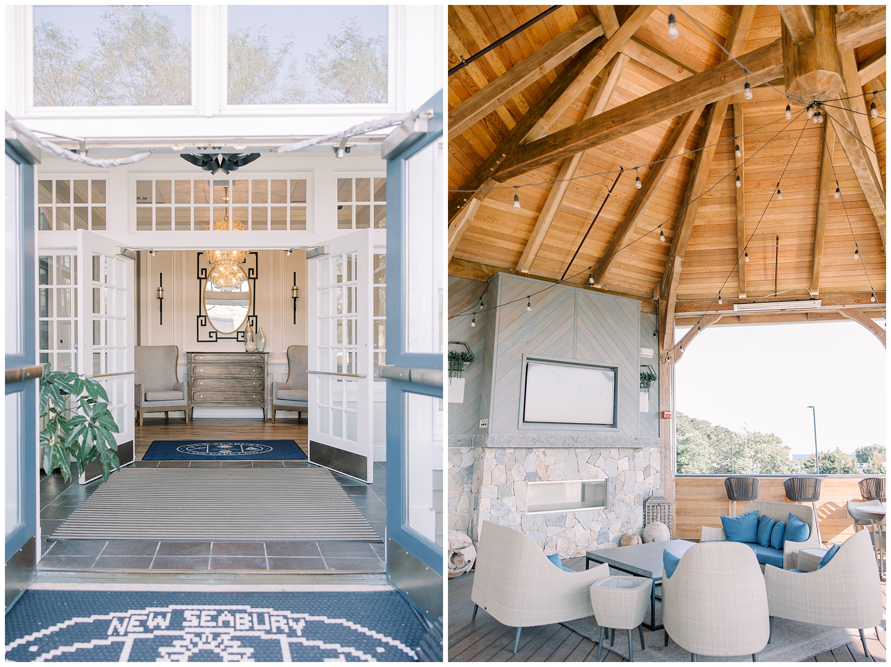 indoor and outdoor views of the Club at New Seabury