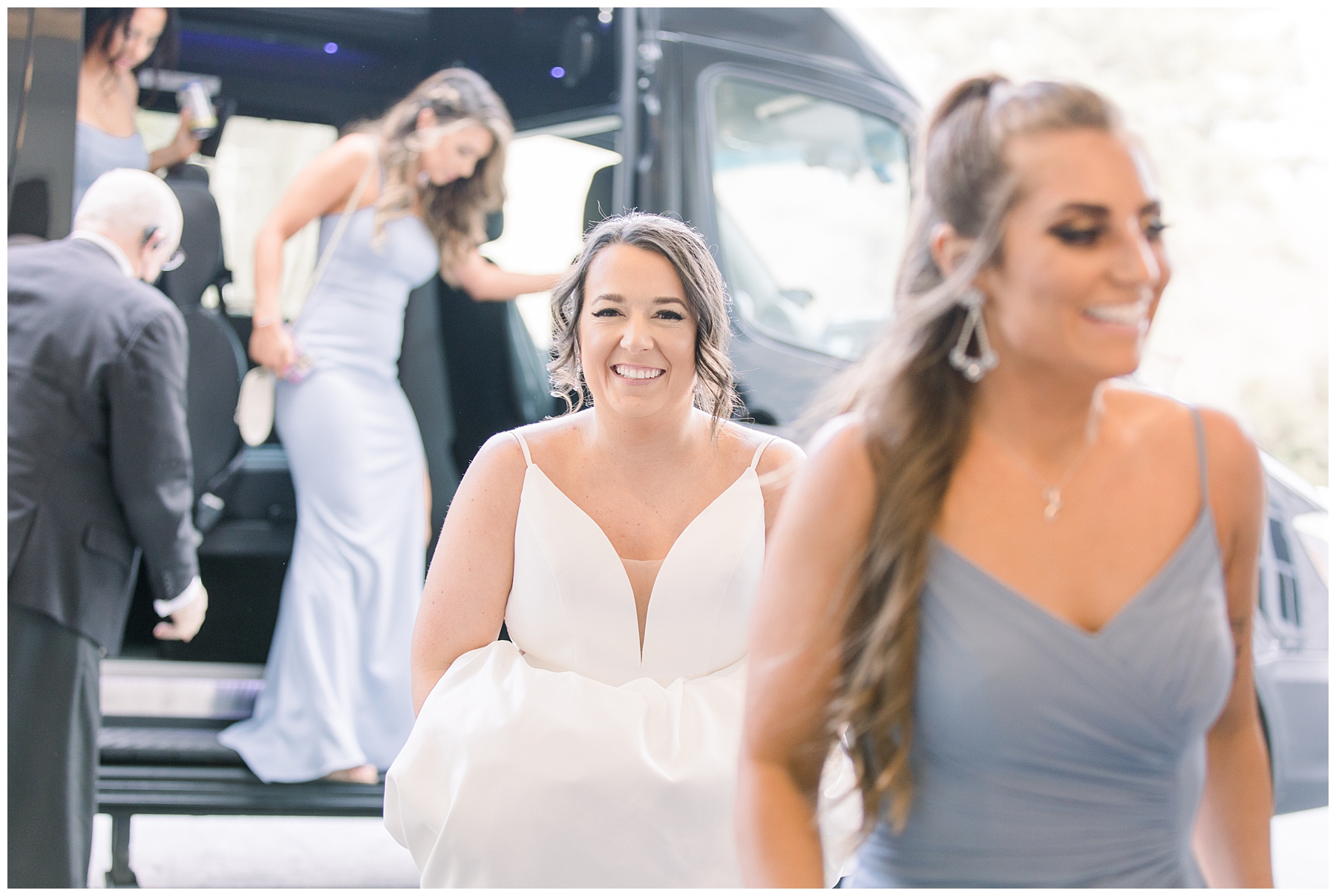 bride arriving to Lakeview Pavilion in Foxborough, MA 