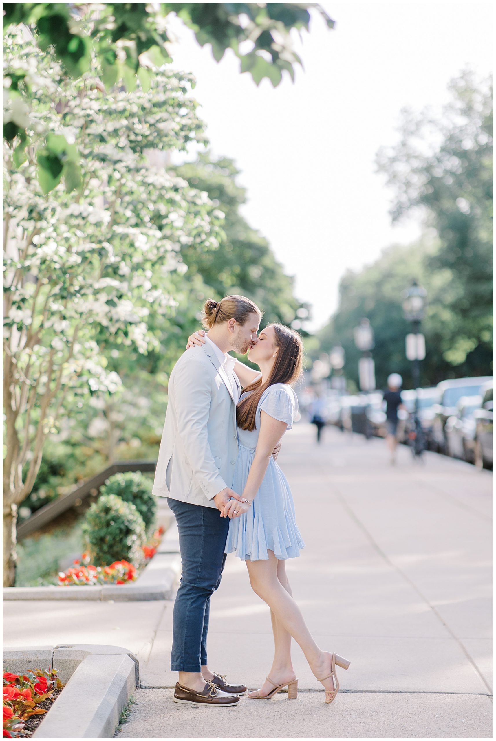 light and airy engagement photos by Boston engagement photographer