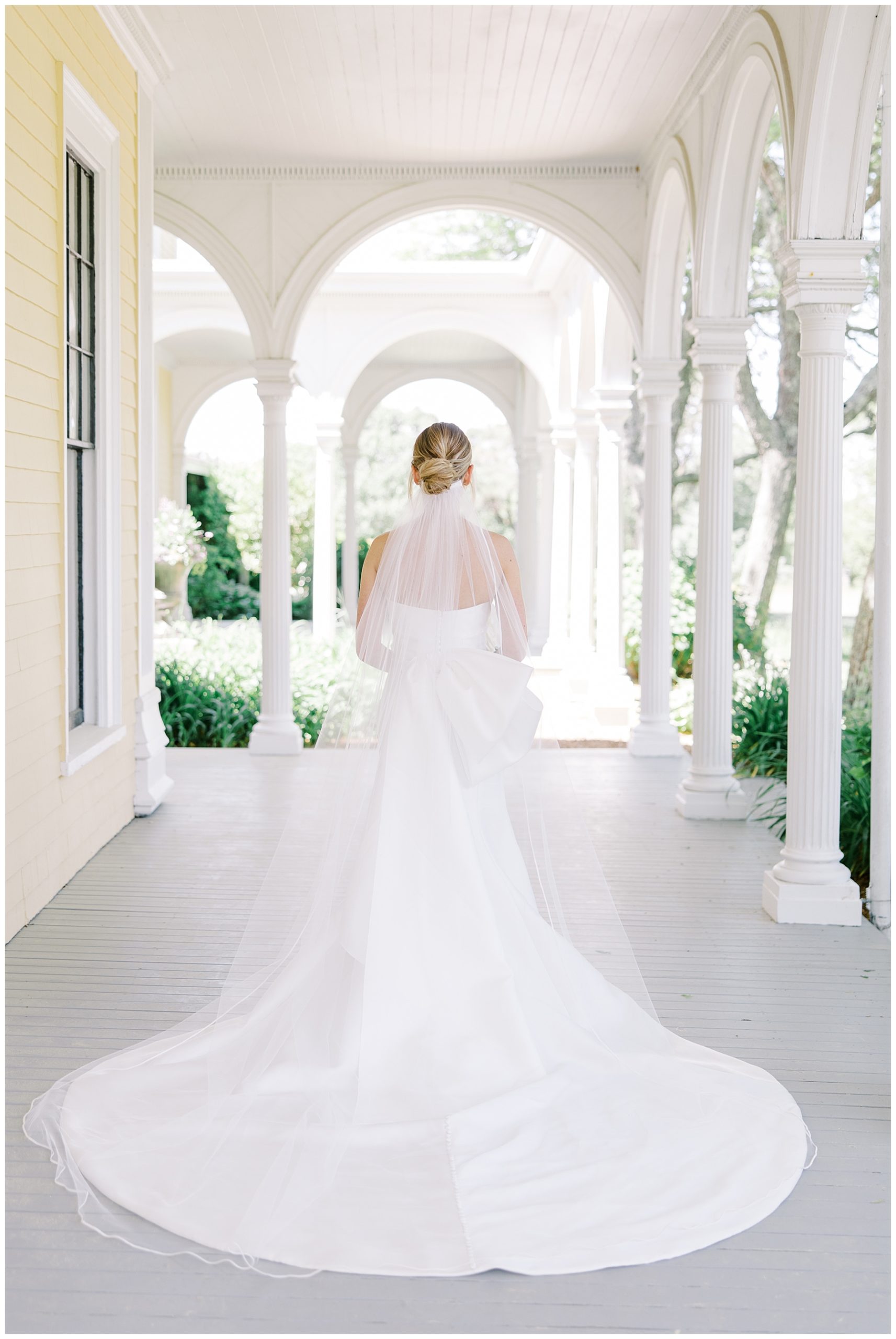 back of bride's elegant wedding dress 