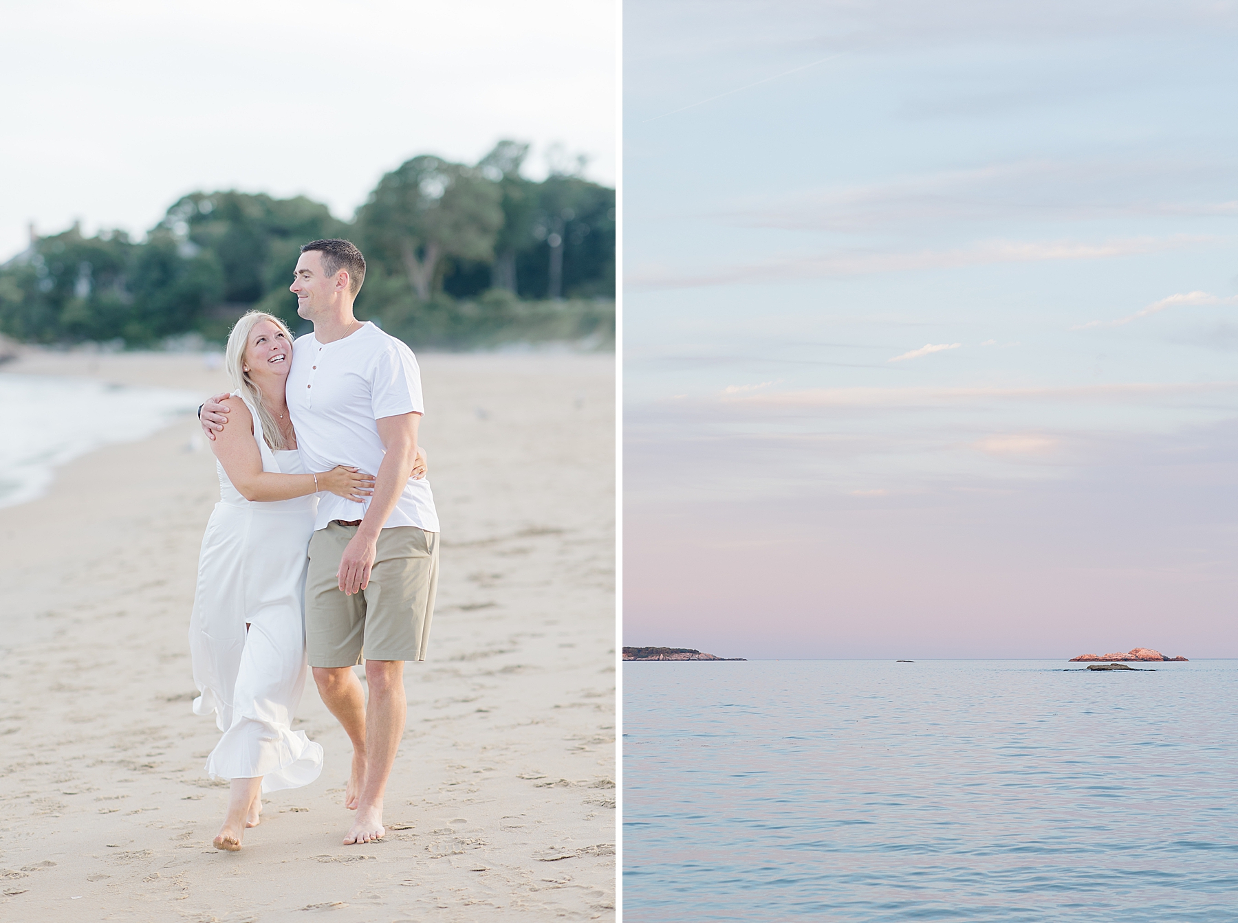 beautiful sunset engagement session at the beach