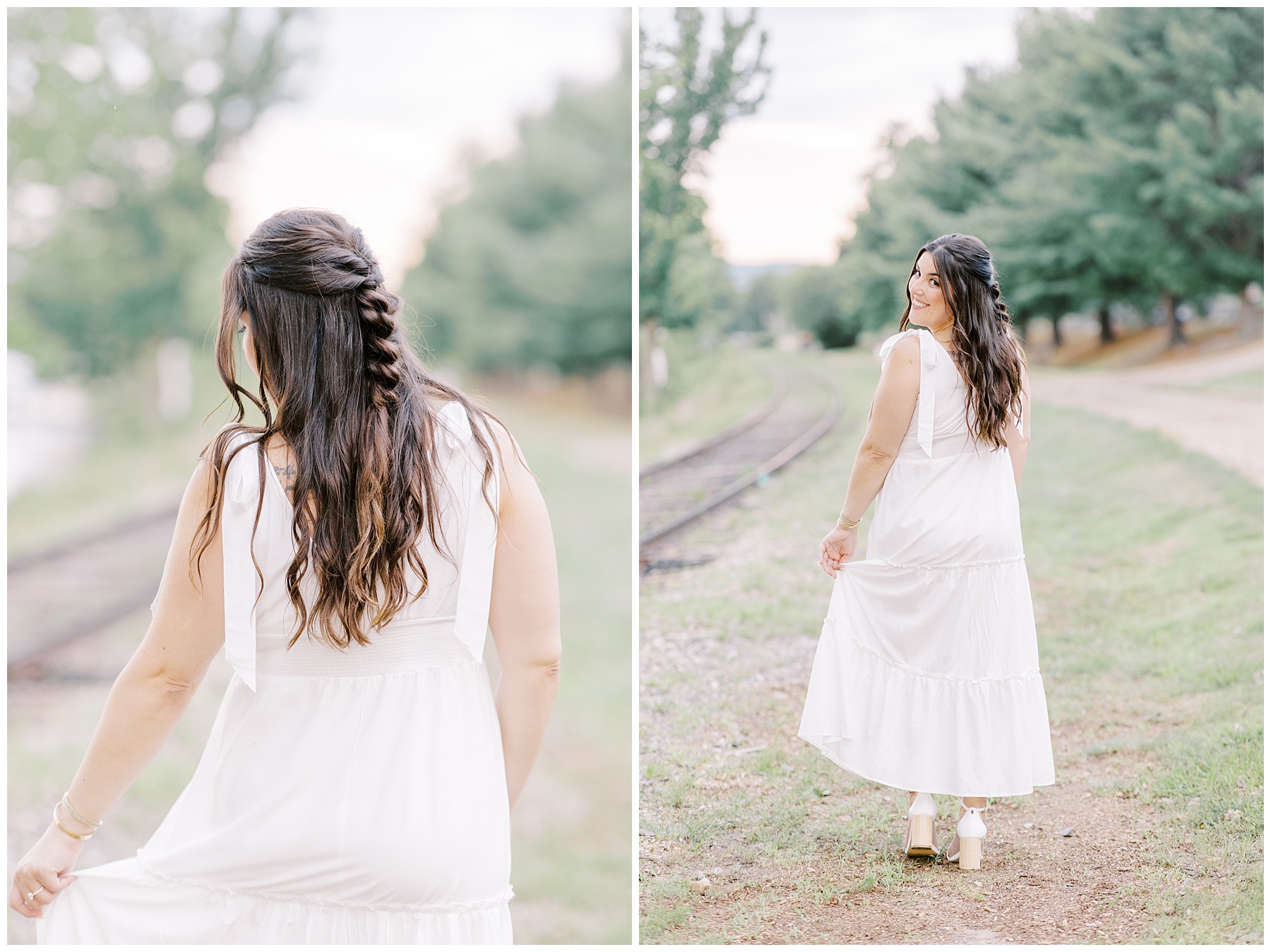portraits of bride to be during engagement session