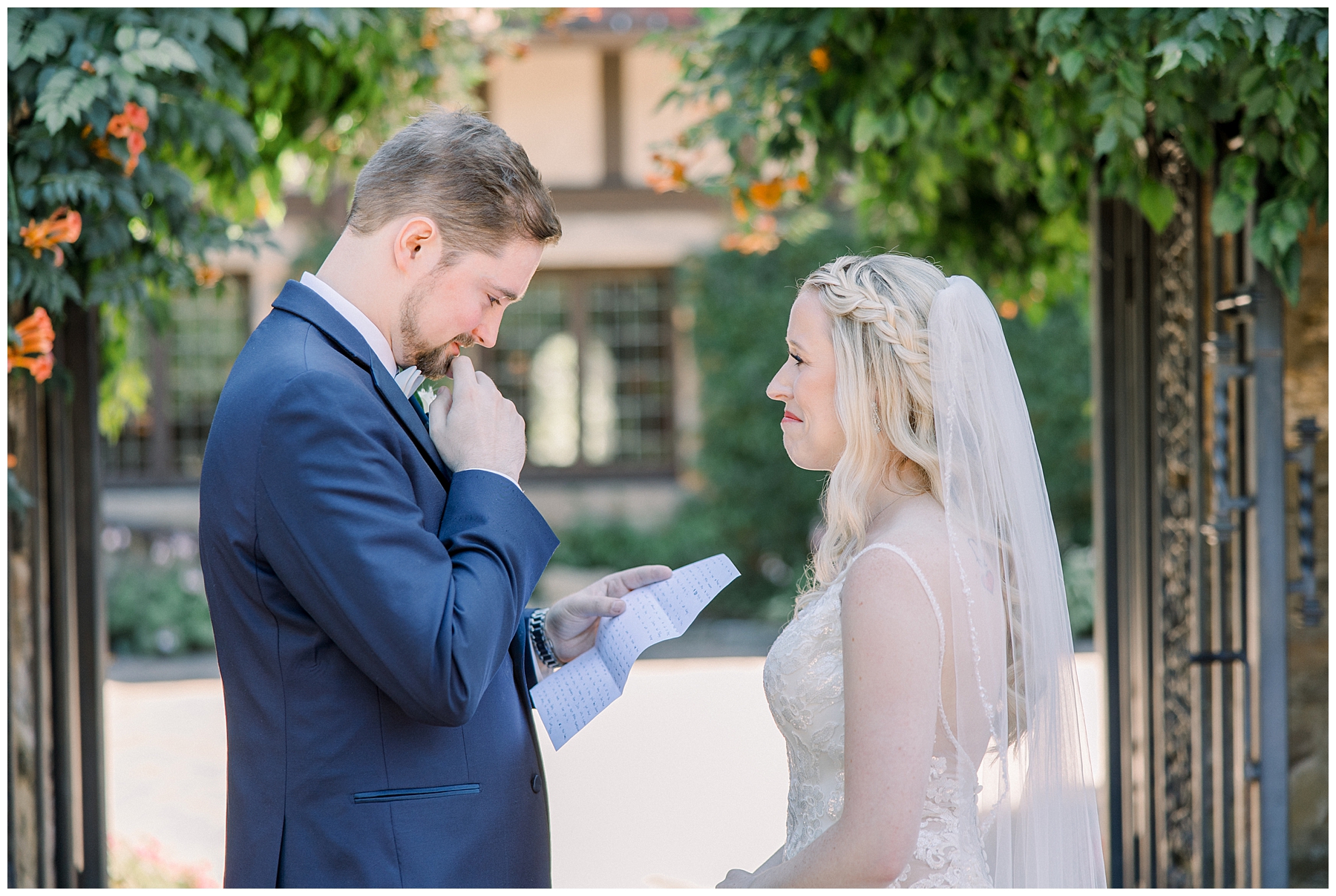 bride and groom exchange letters
