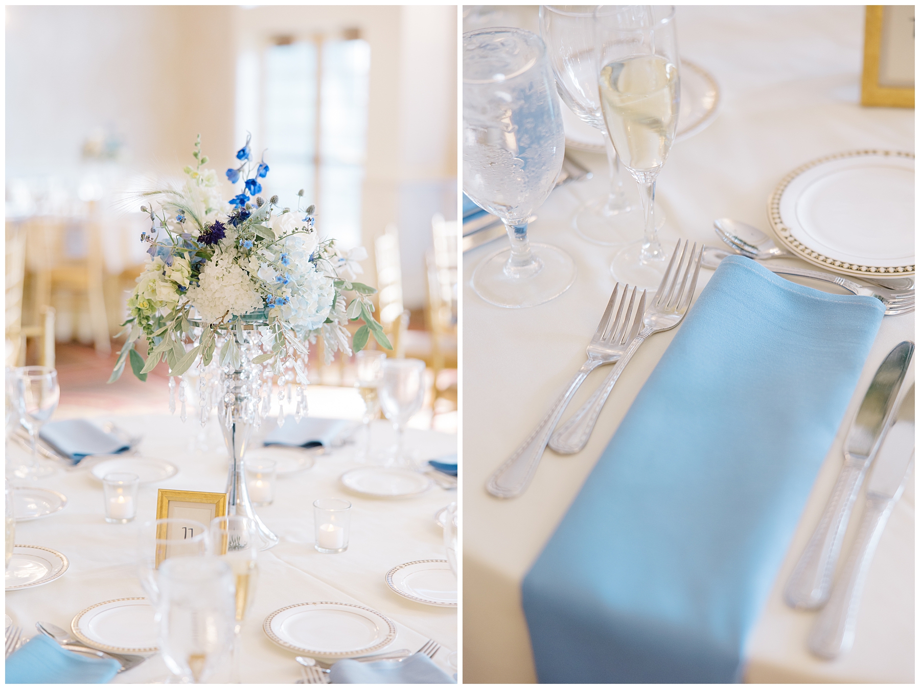 table setting details at Saint Clements Castle Fairytale Wedding reception