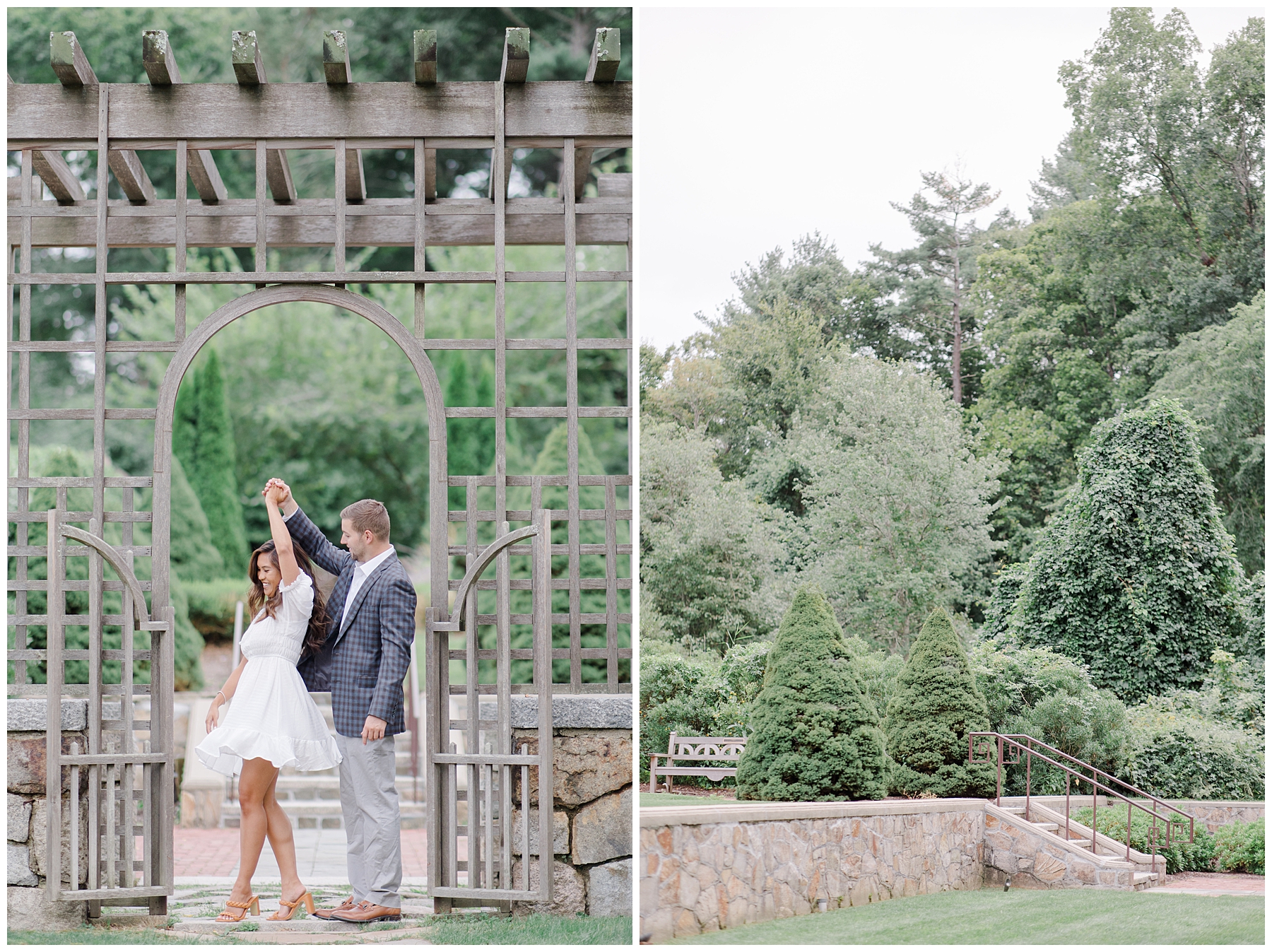 Engaged couple dance during Romantic Boston Engagement Session