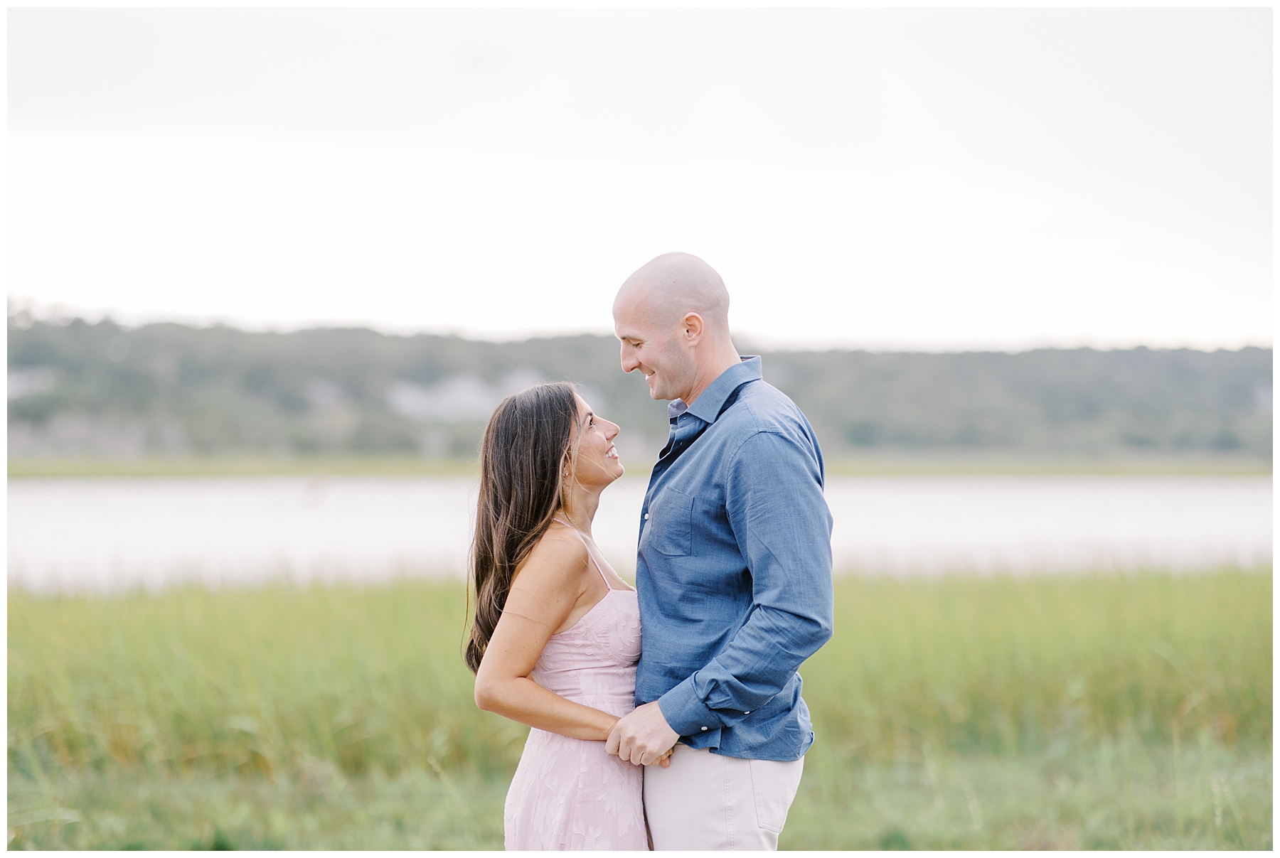 romantic beach engagement session in Marshfield MA