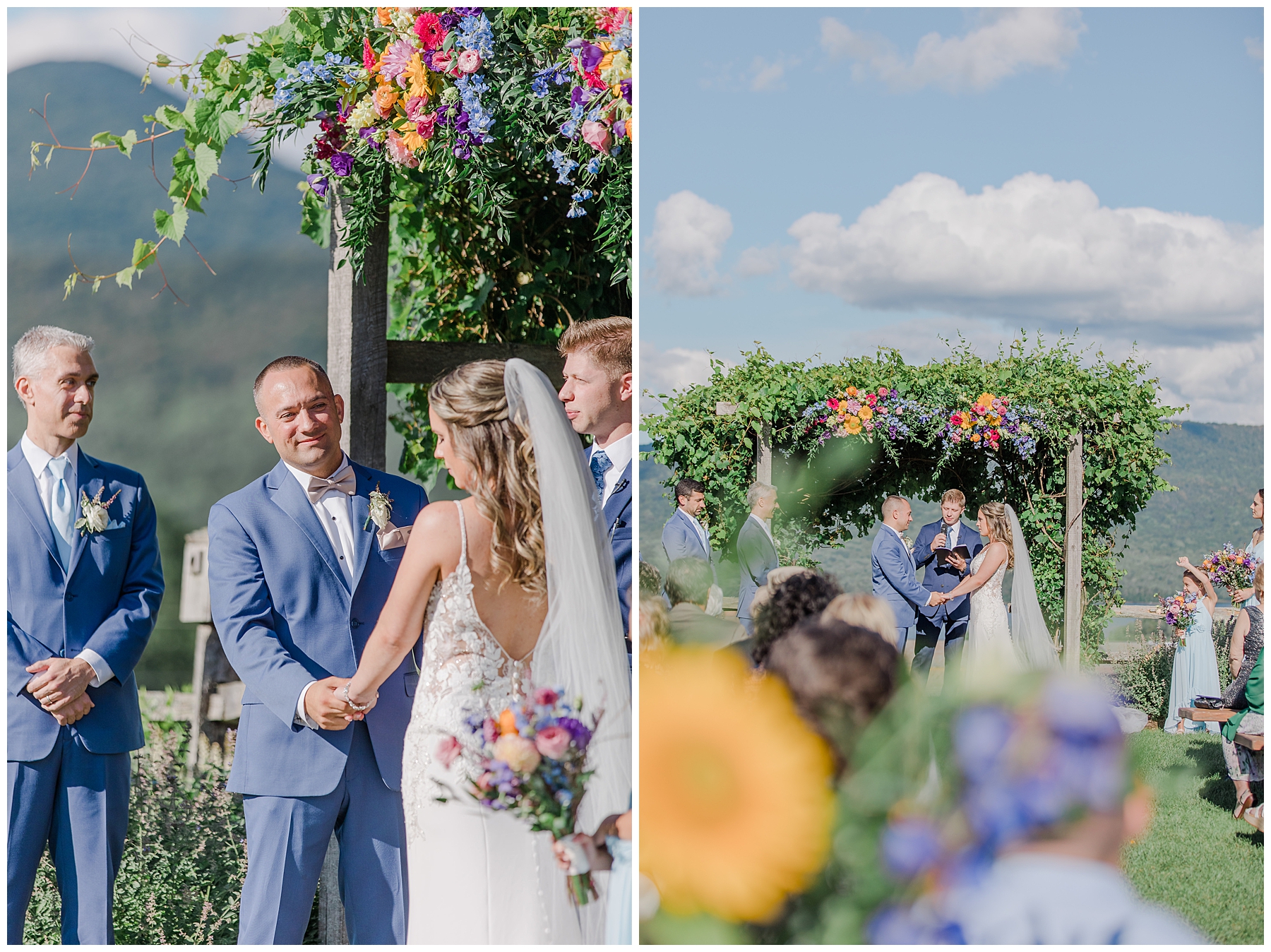 outdoor scenic vermont wedding ceremony at Mountain Top Inn & Resort