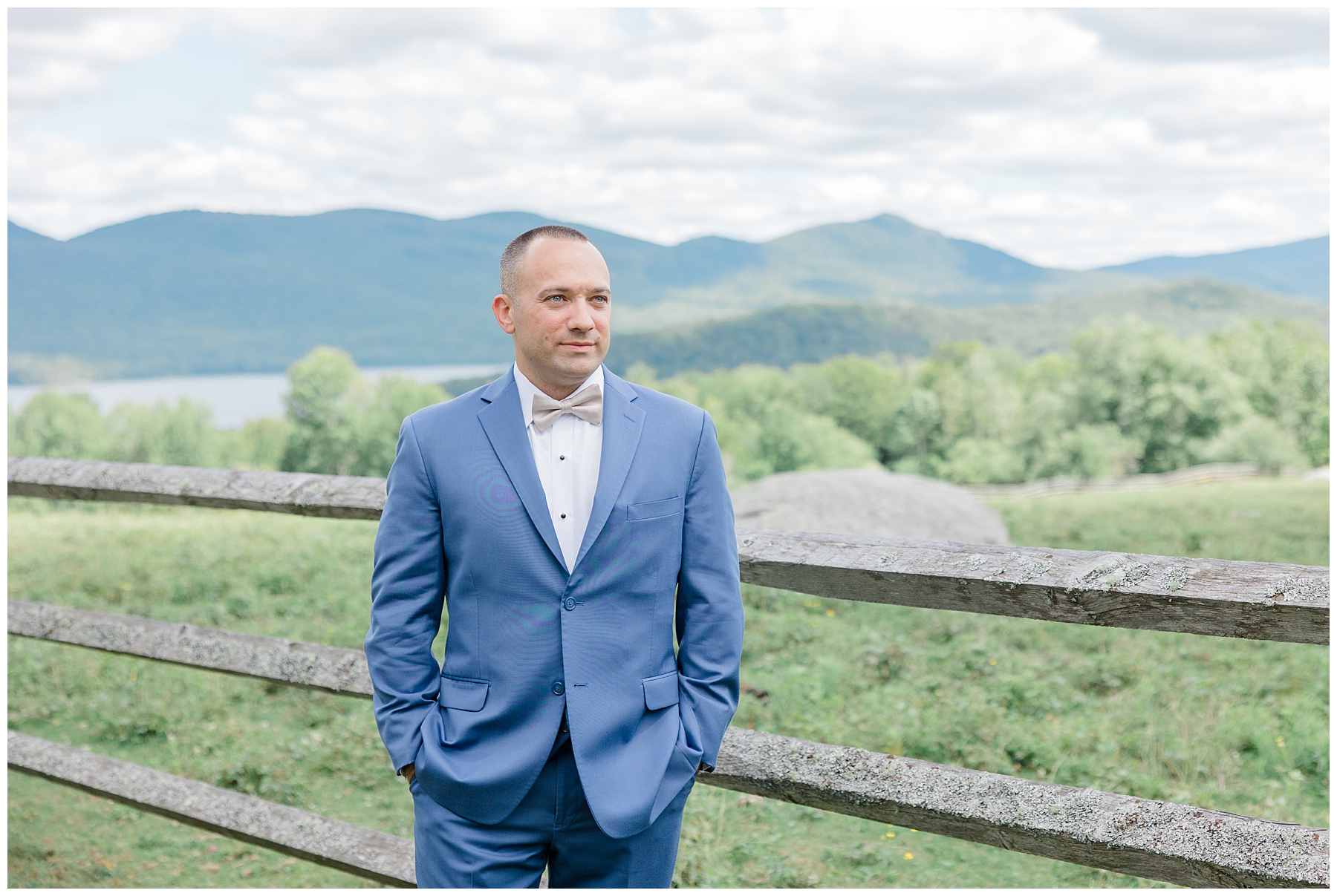 groom portraits before Dreamy Vermont Wedding at Mountain Top Inn & Resort