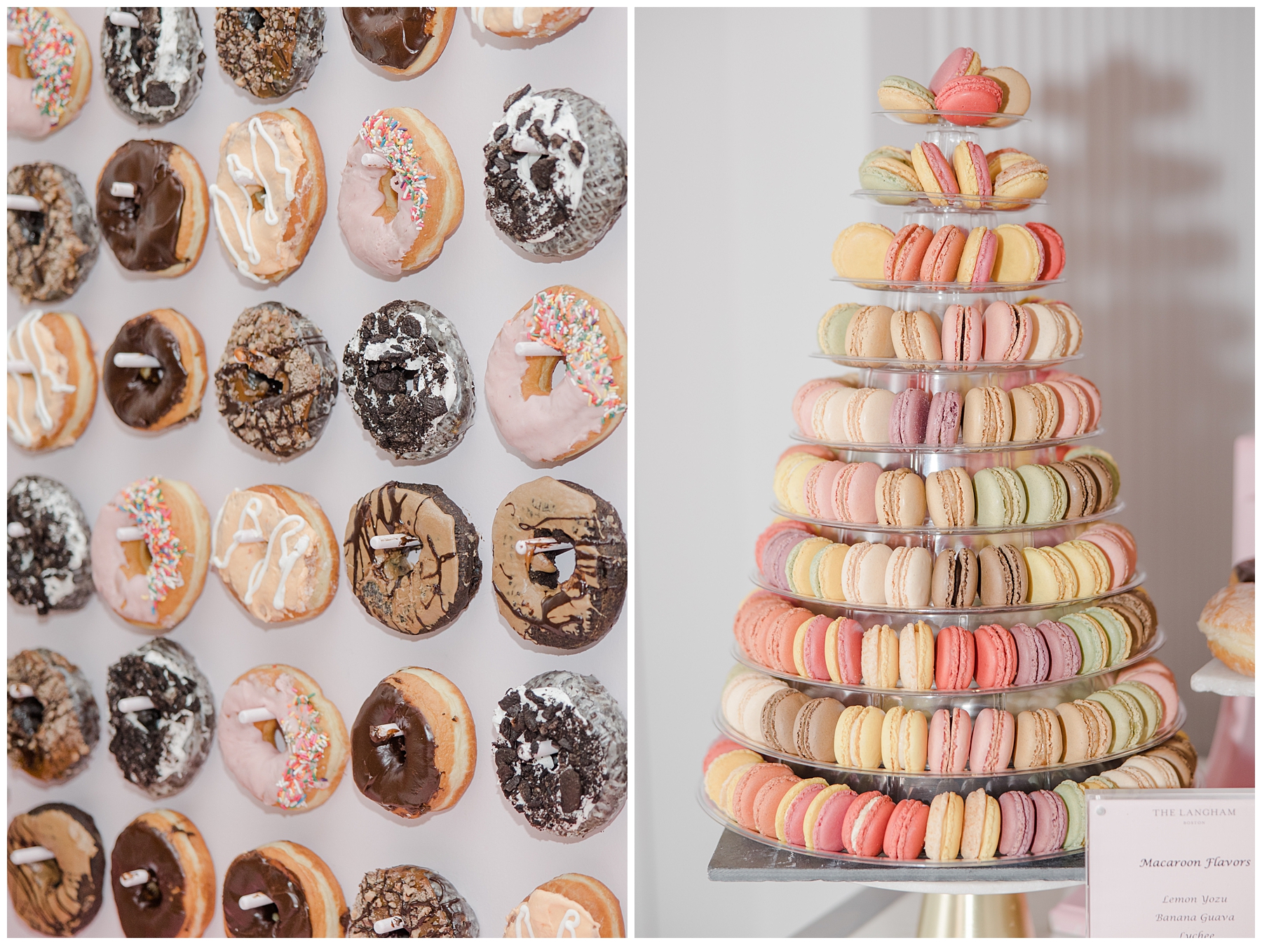 wedding donut display at Boston Wedding at The Langham