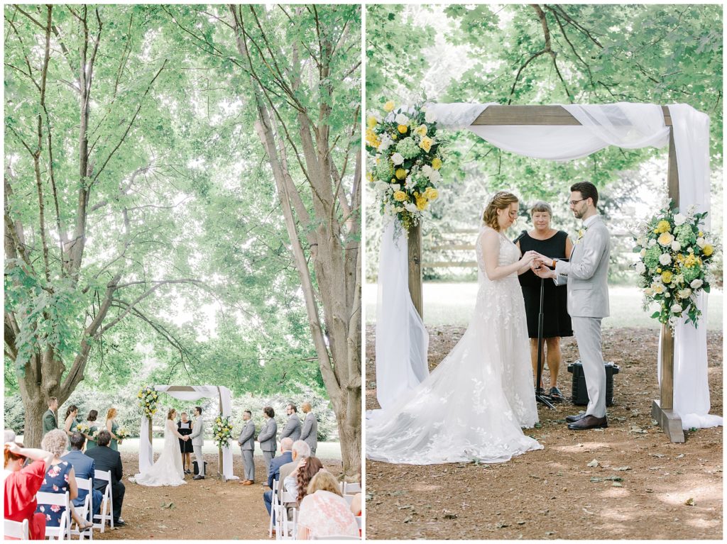 outdoor wedding ceremony at Thompson Inn and Cyderhouse 