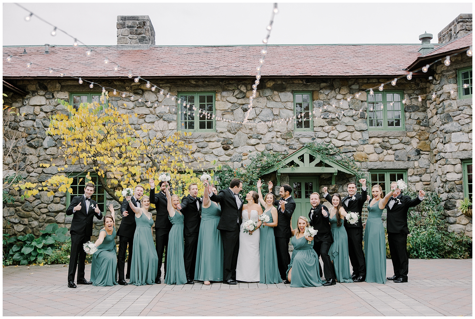wedding party portraits before Willowdale Estate Fall Wedding 