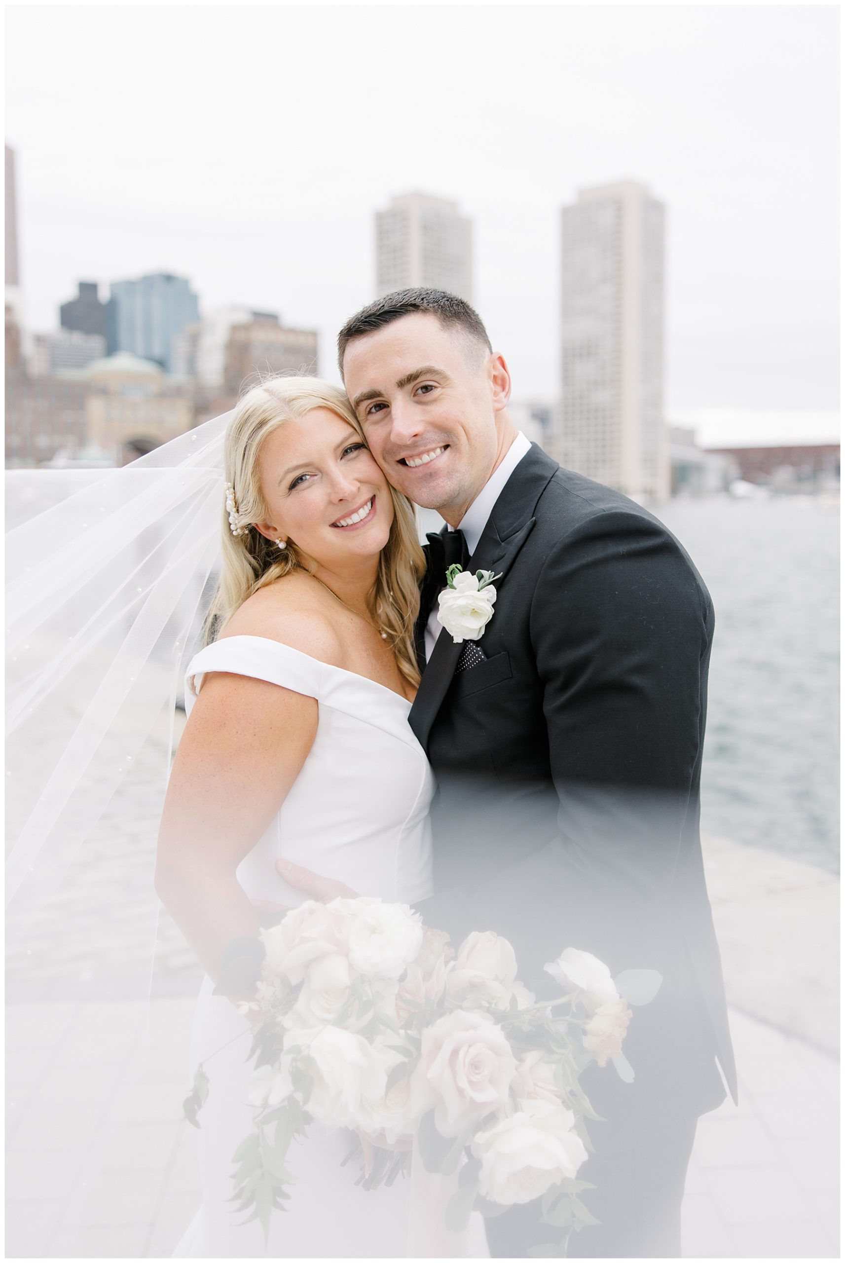 Fan Pier Park wedding portraits from Boston City Dream Wedding at The State Room: A Longwood Venue