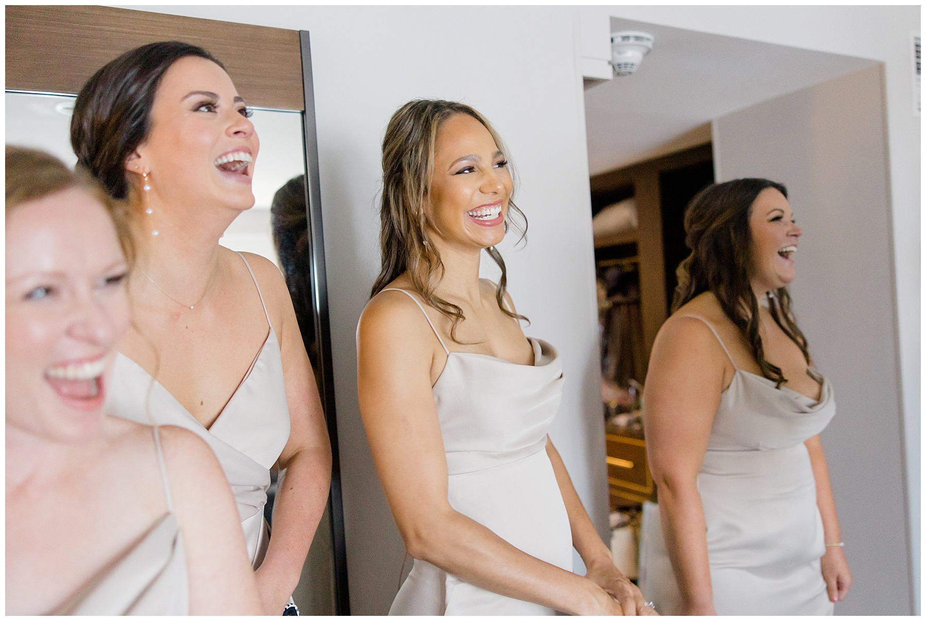 bridesmaids see bride for the first time