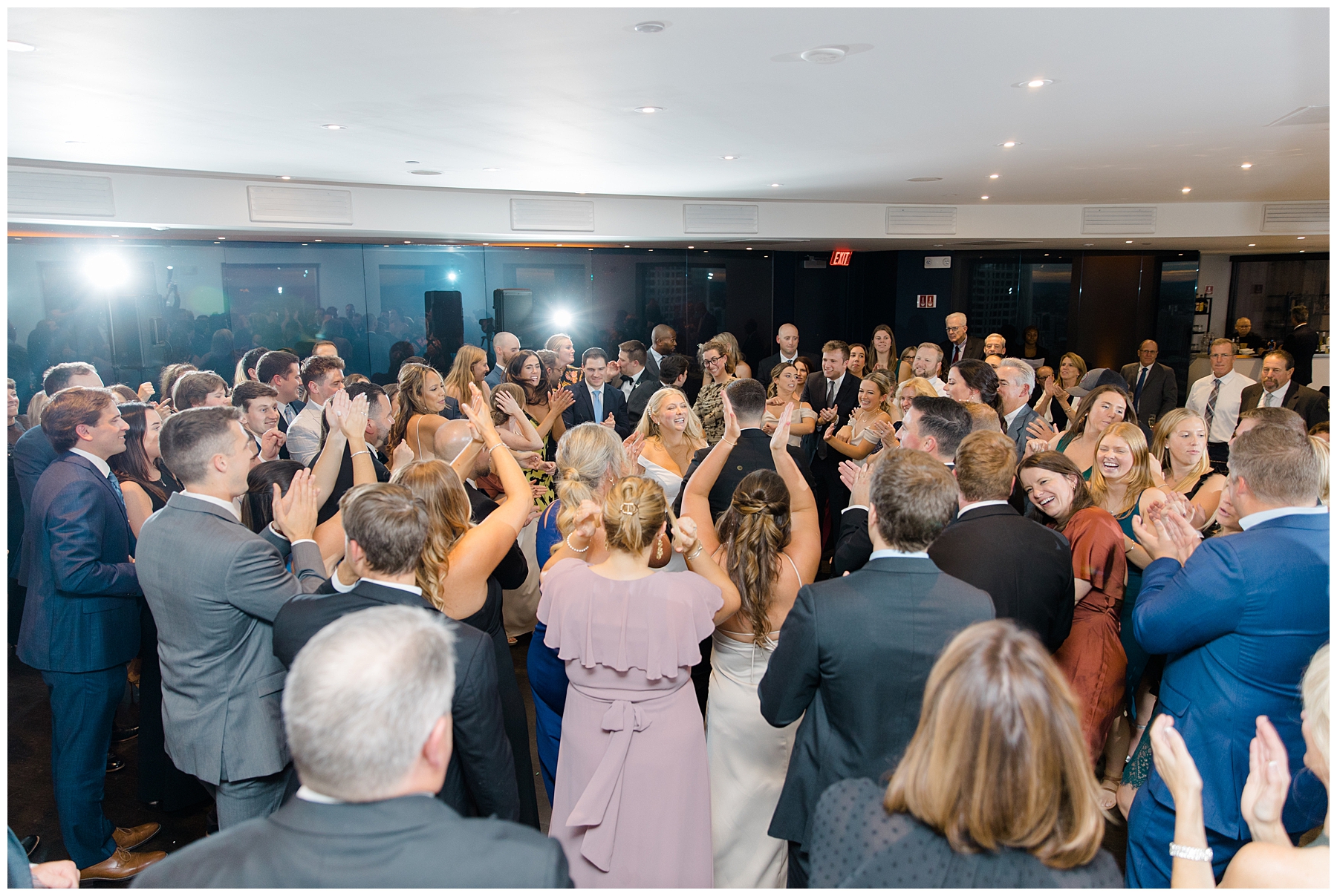 wedding guests dance at Boston City Dream Wedding