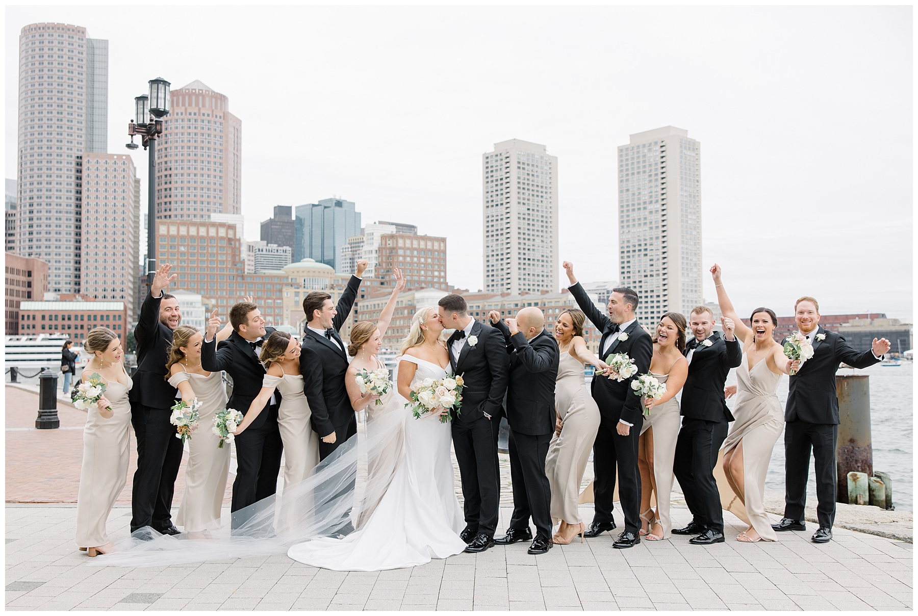 city inspired wedding portraits in Boston
