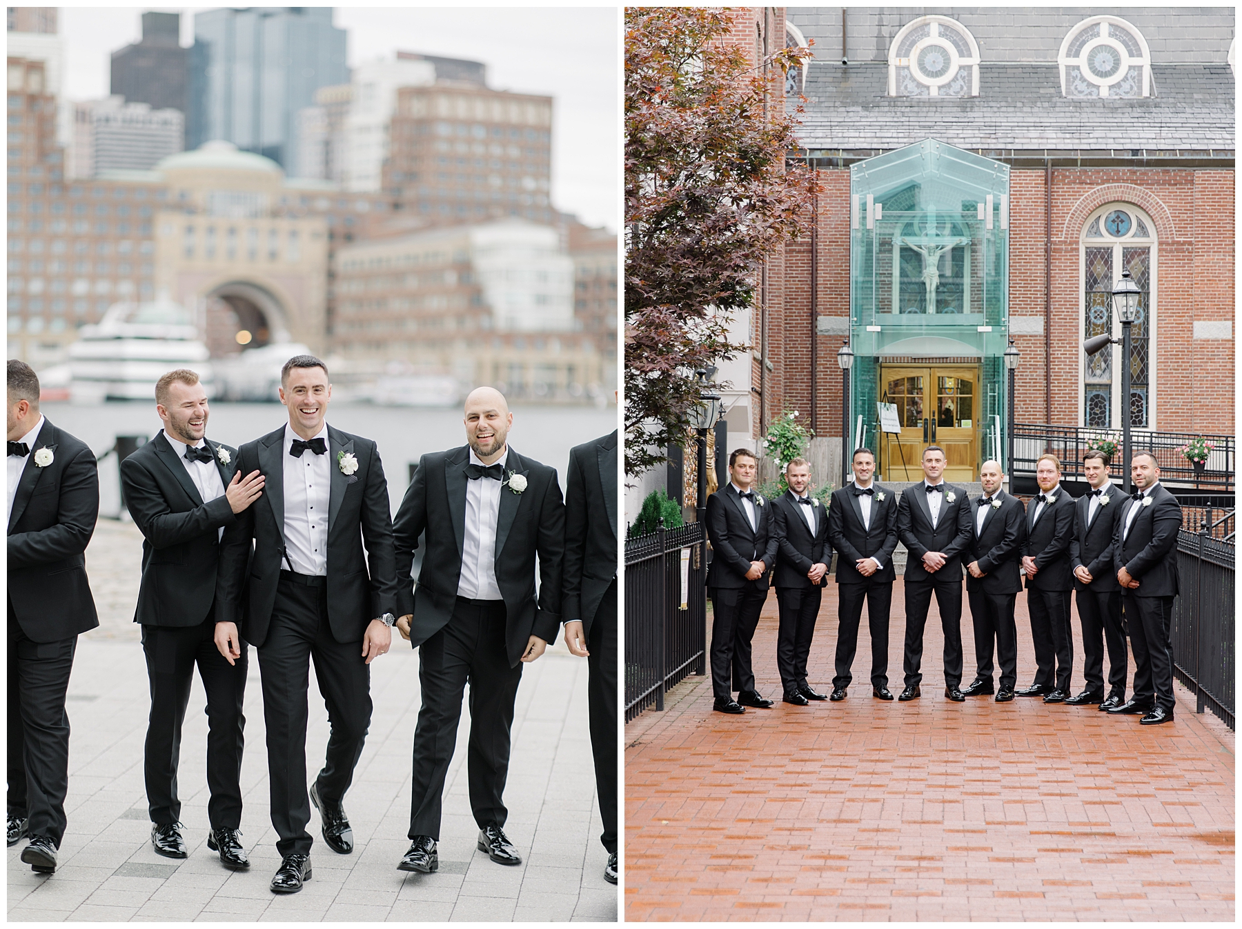 groom and groomsmen at Boston City Dream Wedding at The State Room: A Longwood Venue