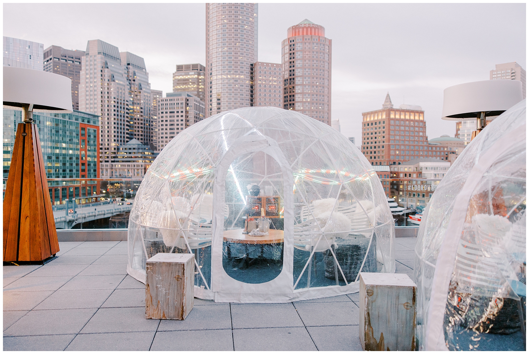 private igloo on rooftop from surprise proposal 